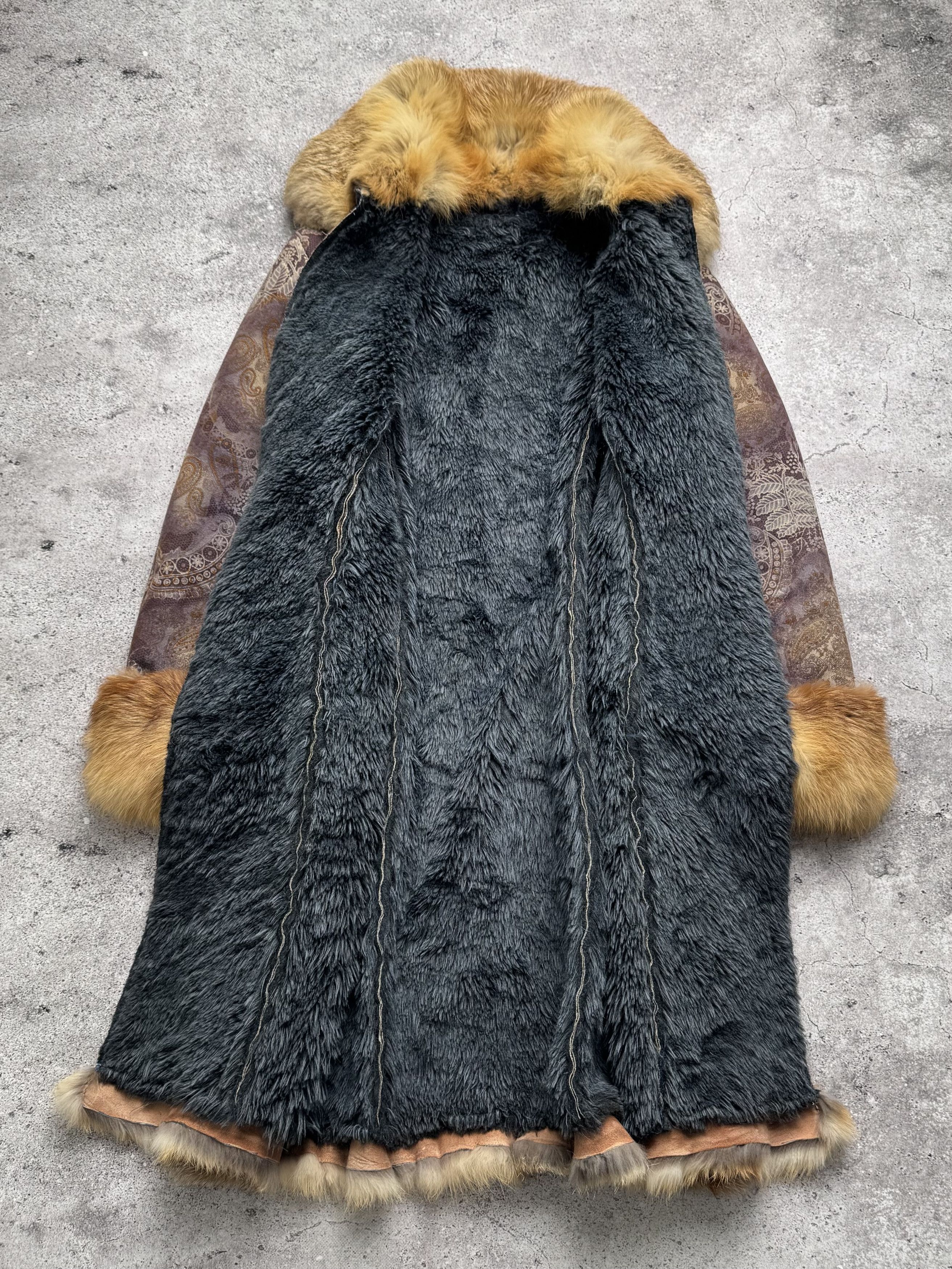 Vintage Vintage Faux Sheepskin Paisley Long Coat Size L / US 10 / IT 46 - 5 Thumbnail