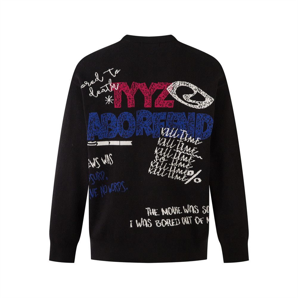 Vintage Men's loose graffiti lettering crew neck casual sweater Size US M / EU 48-50 / 2 - 2 Thumbnail