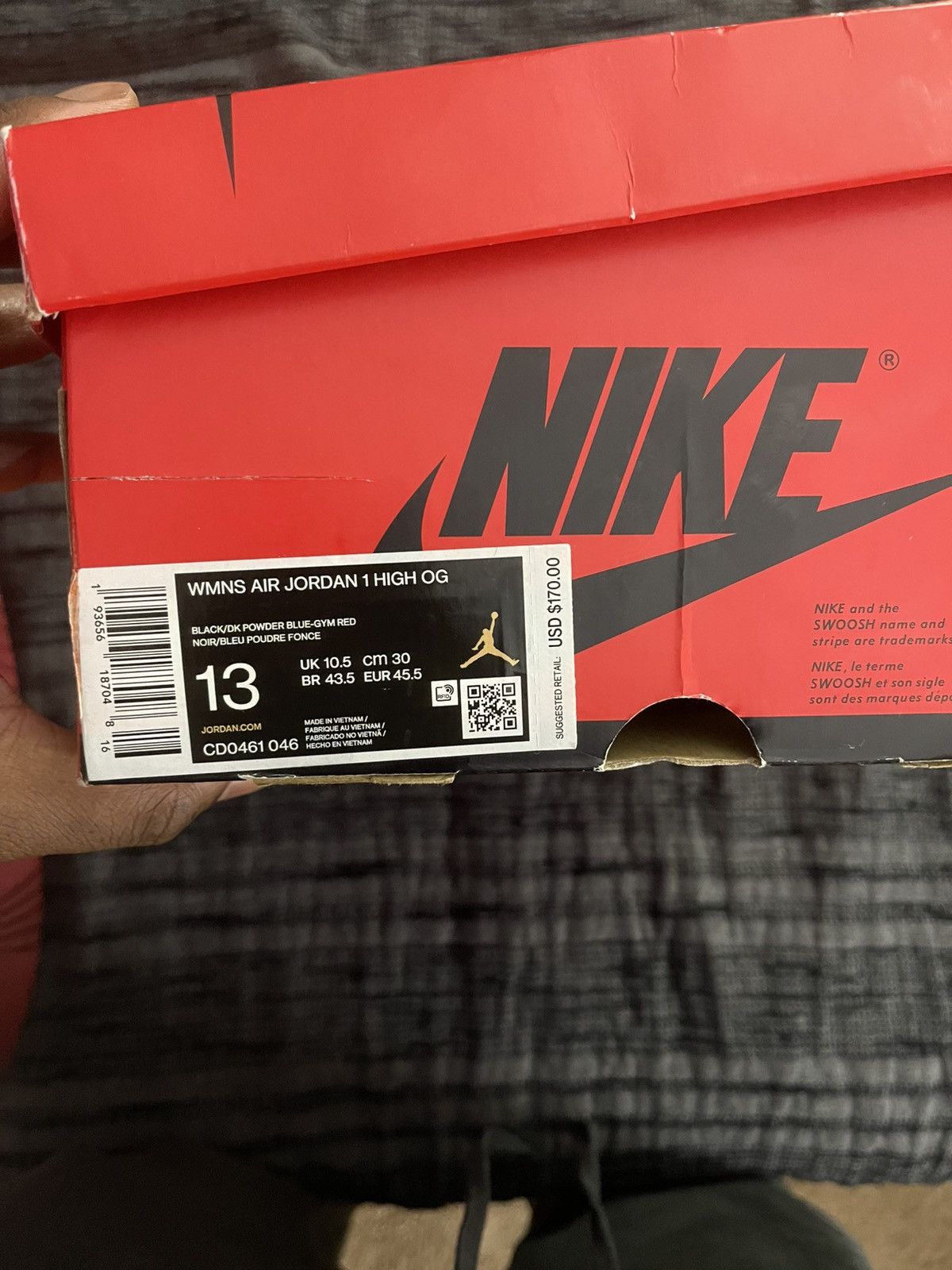 Jordan Brand WMNS AIR JORDAN 1 HIGH OG Nc to Chi Size US 11.5 / EU 44-45 - 8 Thumbnail