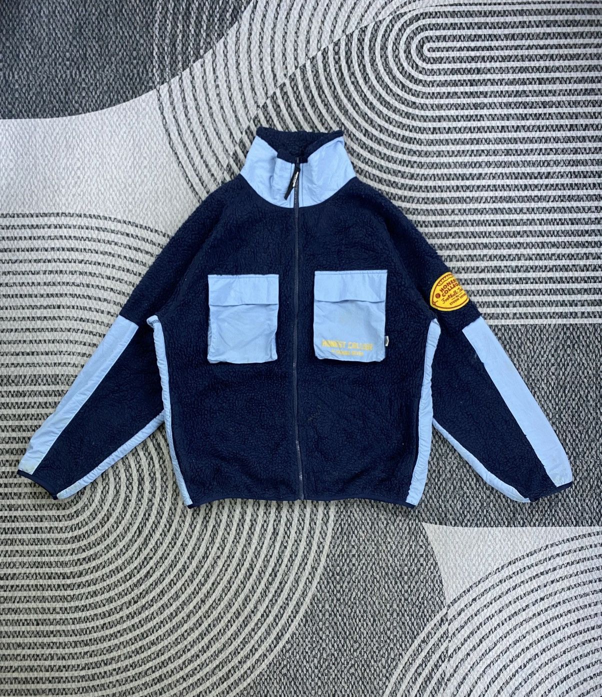 GU Vintage Honest College Bu Studio Seven Fleece Zipper Jacket Size US L / EU 52-54 / 3 - 3 Thumbnail