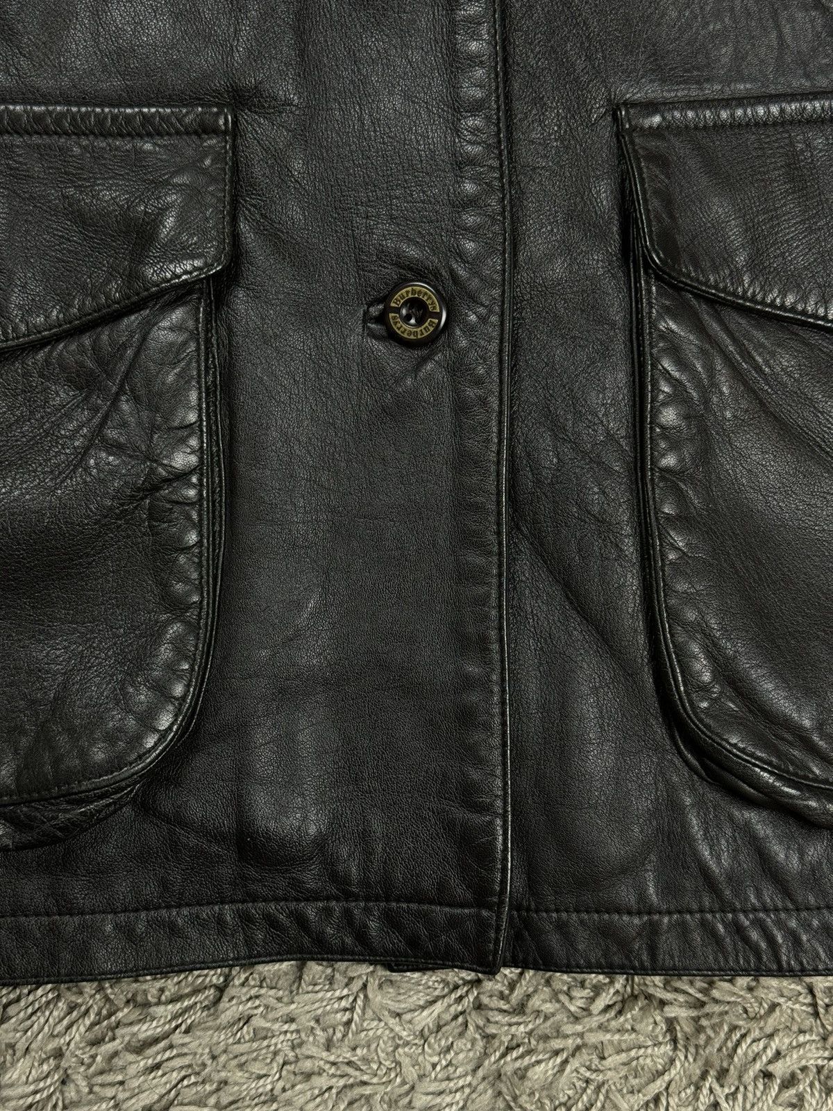 Burberry × Vintage Vintage leather jacket Burberry original luxury casual item Size US L / EU 52-54 / 3 - 4 Thumbnail