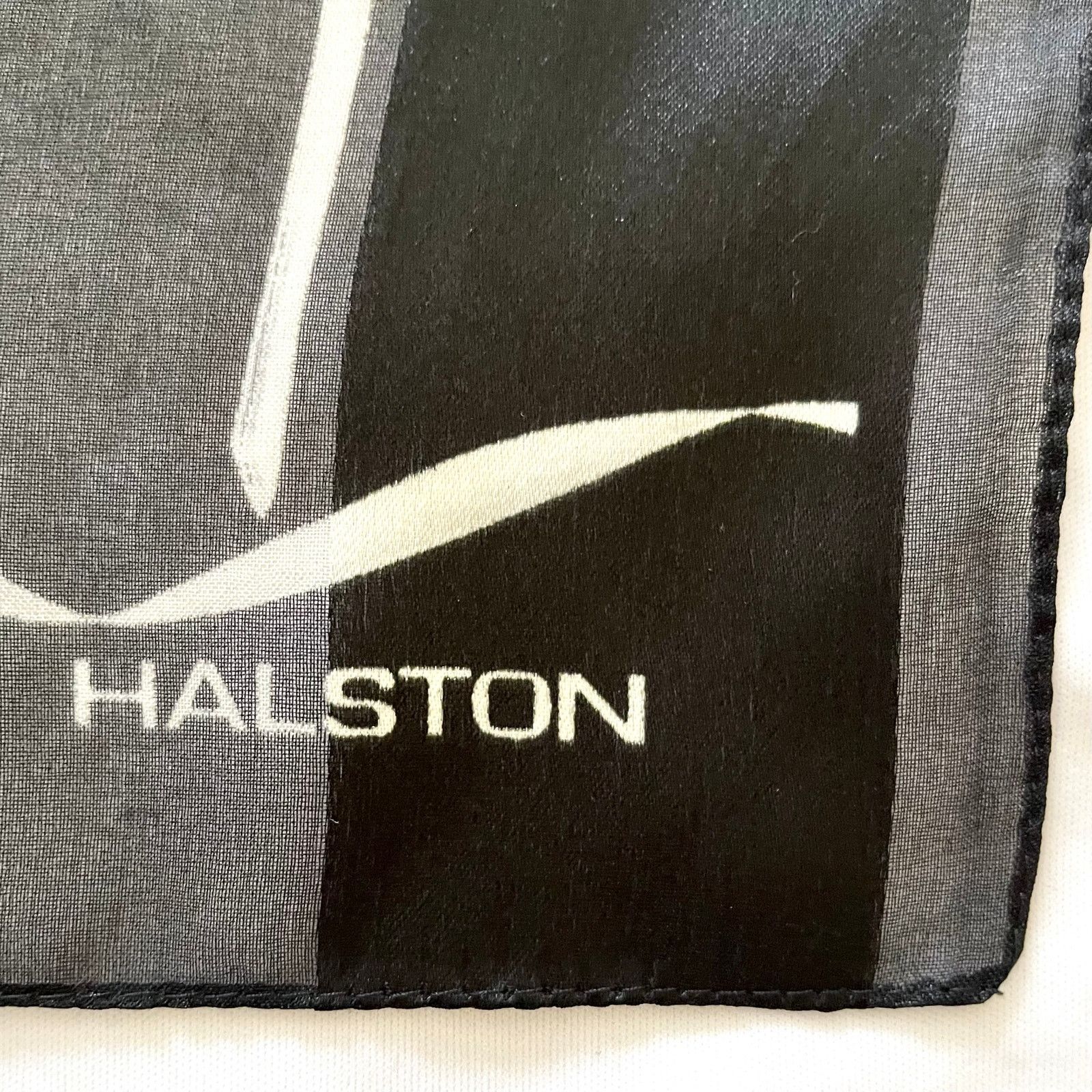 Halston × Vintage Vintage Halston Calla Lily Striped Chiffon Opaque Long Scarf Size ONE SIZE - 3 Thumbnail