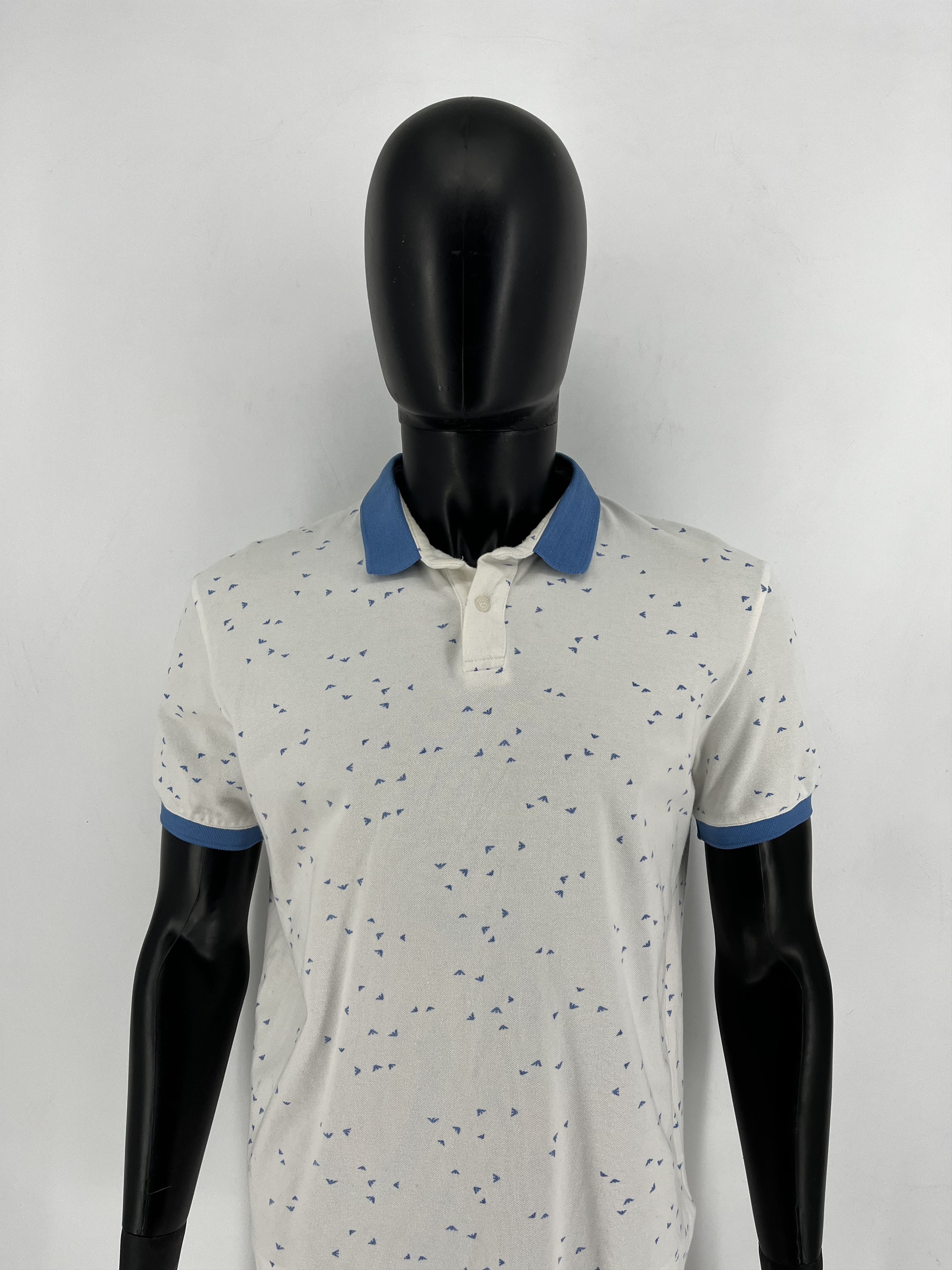 Armani Armani Jeans Monogram Logo Washed White Polo Size L Size US L / EU 52-54 / 3 - 1 Thumbnail