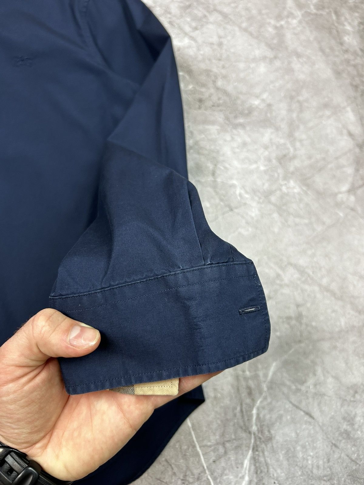 Burberry Burberry Brit Button Up Dark Blue Long Sleeve Nova Check Size US M / EU 48-50 / 2 - 7 Thumbnail