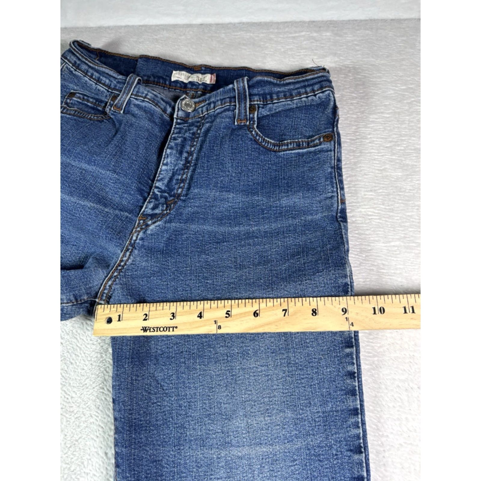 Levi's Levi's 512 Jeans Women's Slim Straight Blue Cotton Denim 8 Regular 5-Pocket Zipper Button Mid Wash Modern Preppy Size 30" / US 8 / IT 44 - 6 Thumbnail