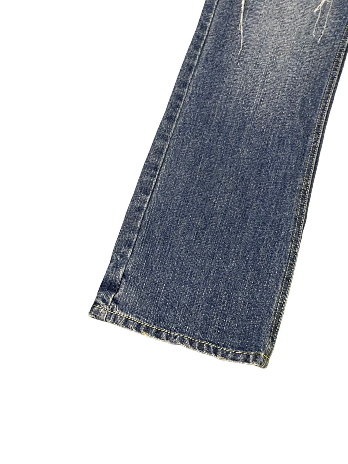 Japanese Brand Flare Jeans Kissmark Faded Distress Boot Cut 8🟦2 Size US 31 - 14 Thumbnail