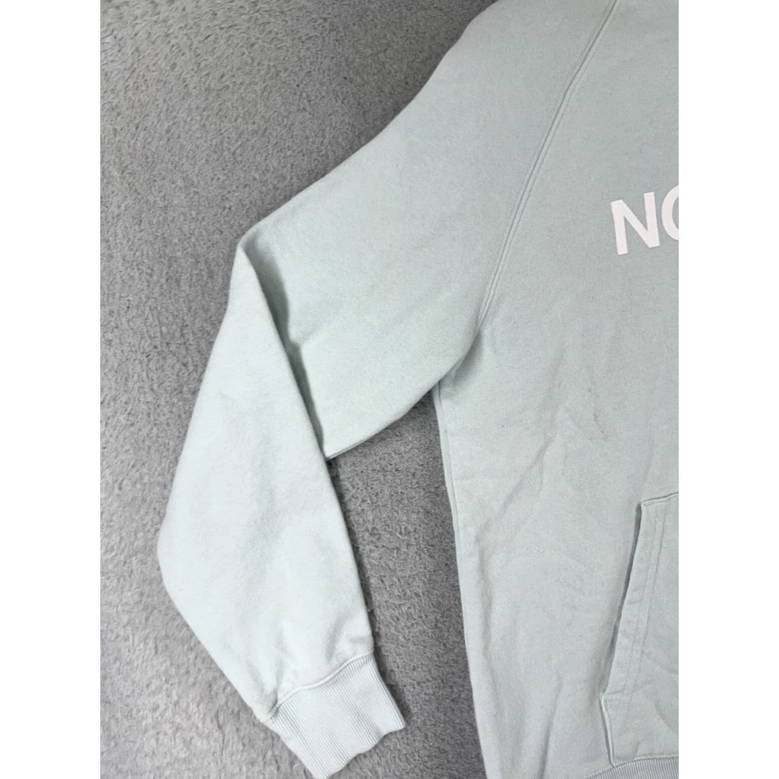 The North Face The North Face Hoodie Mens L Blue Logo Pullover Sweatshirt Solid Jersey Cotton Blend Size L / US 10 / IT 46 - 3 Thumbnail