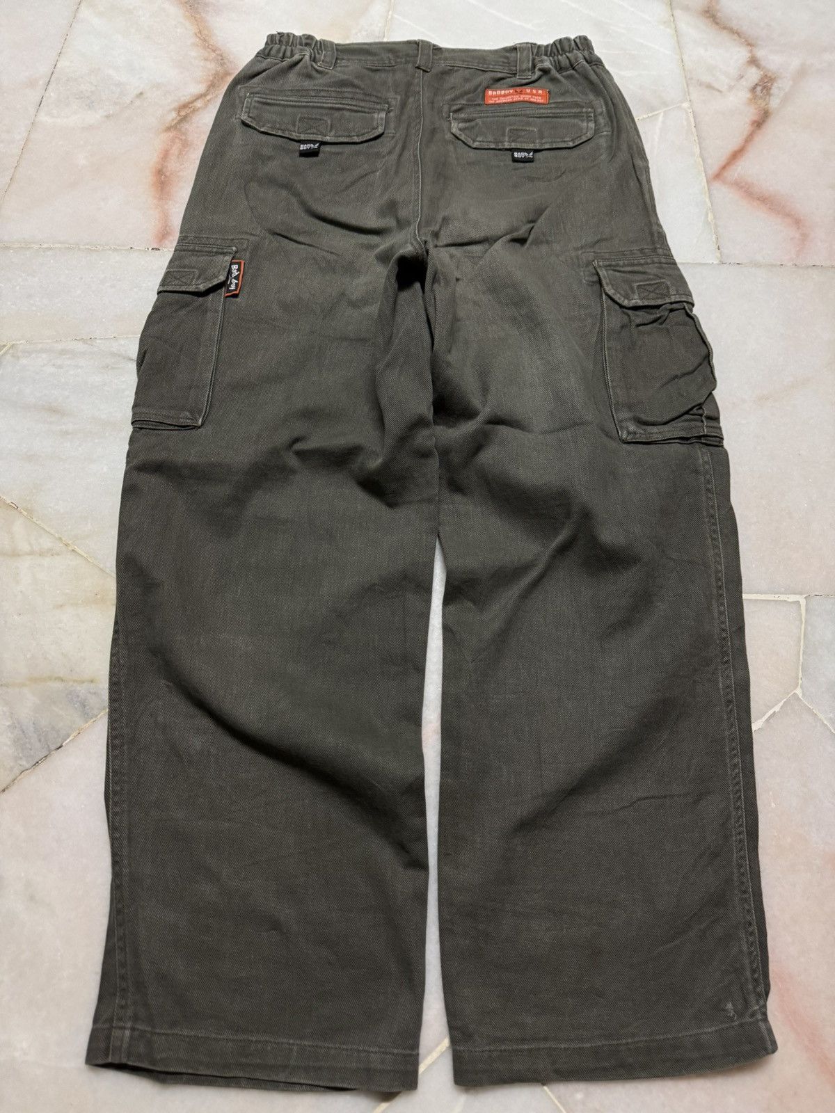 Japanese Brand VINTAGE WIDE BAGGY BAD BOY USA CARGO THRASHED INSANE WEAR Size US 27 - 9 Thumbnail