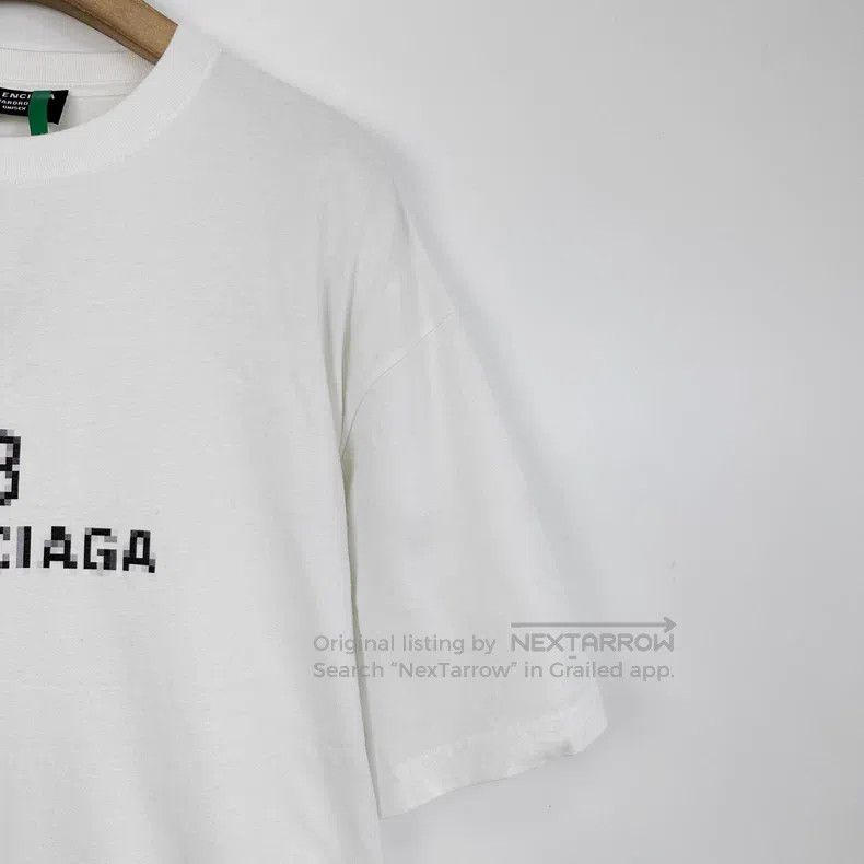 Balenciaga Balenciaga White Mosaic Logo Short Sleeve T-Shirt Size US S / EU 44-46 / 1 - 6 Thumbnail