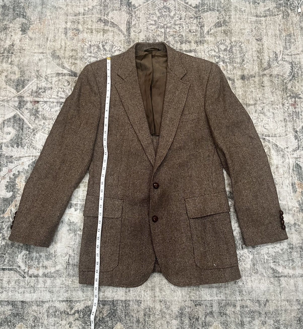 Harris Tweed Vintage 1980s Tweed Blazer, Made in USA Size 40S - 2 Thumbnail