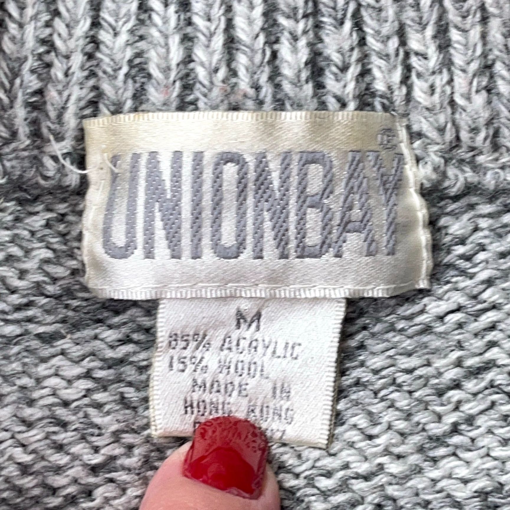 Vintage VINTAGE Union Bay Sweater Shirt Adult Men XL Gray 80s 90s Chunky-Knit Logo Modern Retro Mens Size US XL / EU 56 / 4 - 3 Thumbnail