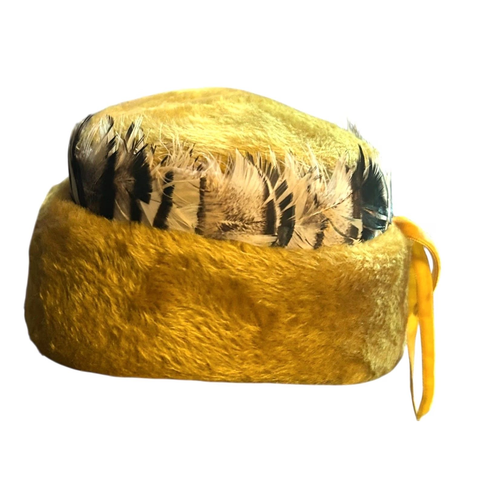 New Era VINTAGE New Era Women's Church Hat Yellow Feathers Made In Italy Size ONE SIZE - 7 Thumbnail