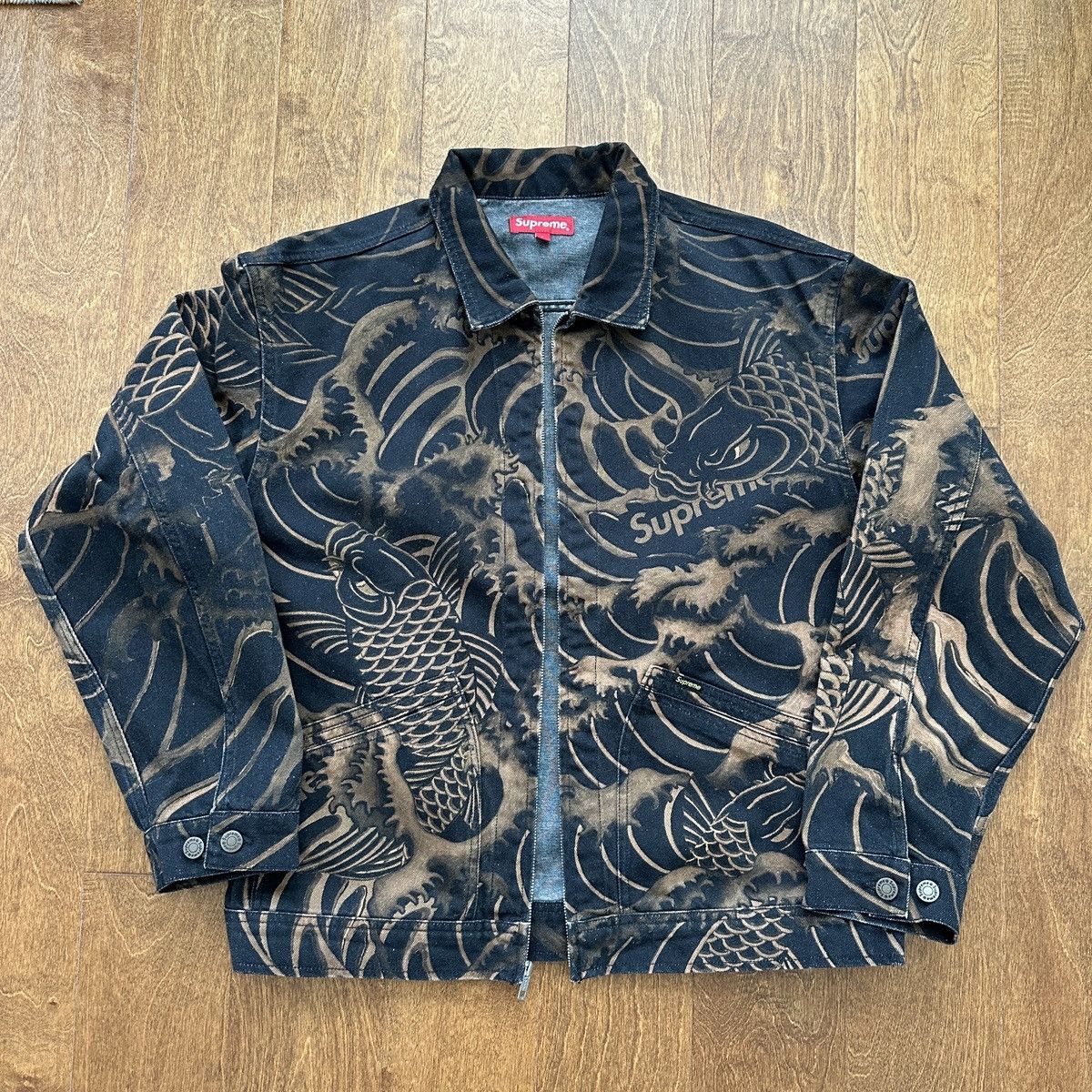 Supreme Supreme Waves Work Jacket Black SS20 Size Large | Grailed