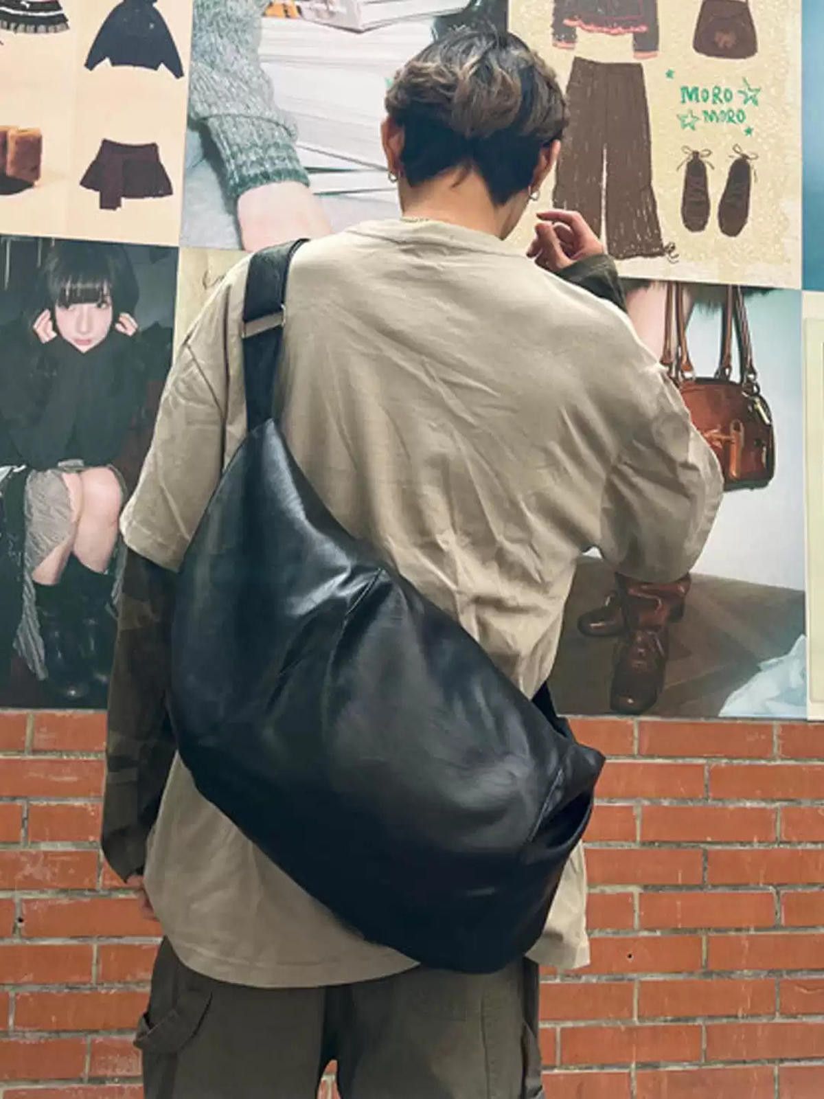 Leather Dark Underarm Dumpling Crossbody | Niche Horn Bag Tote Size ONE SIZE - 4 Thumbnail