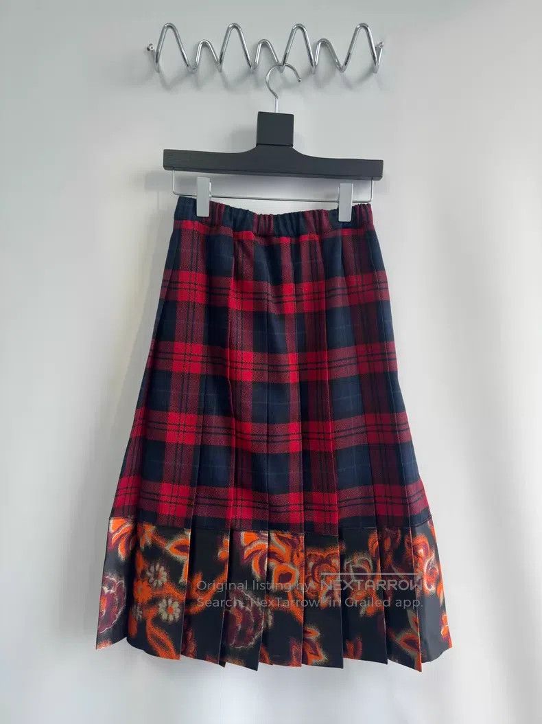 Comme des Garcons Comme des Garcons Size F Red Plaid Patchwork Print Pleated Size 23" - 5 Thumbnail