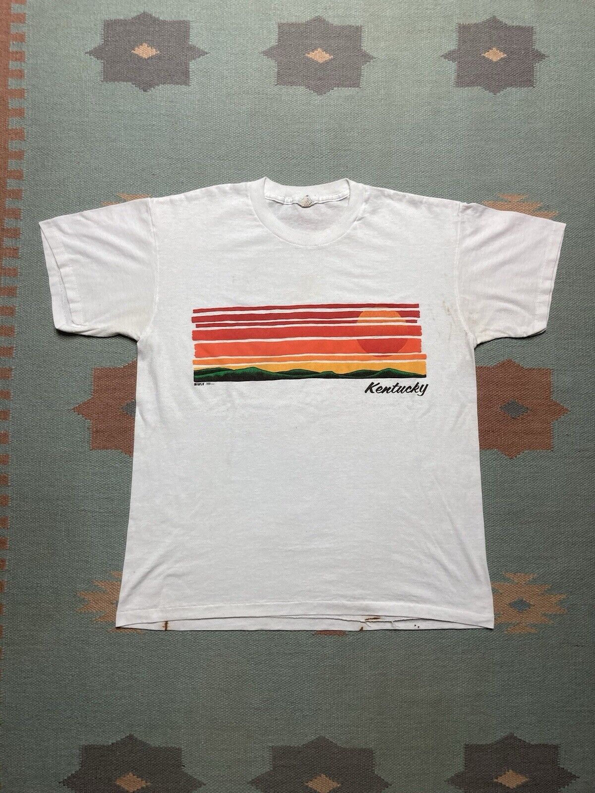 Vintage VTG 80s t shirt Kentucky sunset mountains single stitch XL Size US XL / EU 56 / 4 - 1 Thumbnail