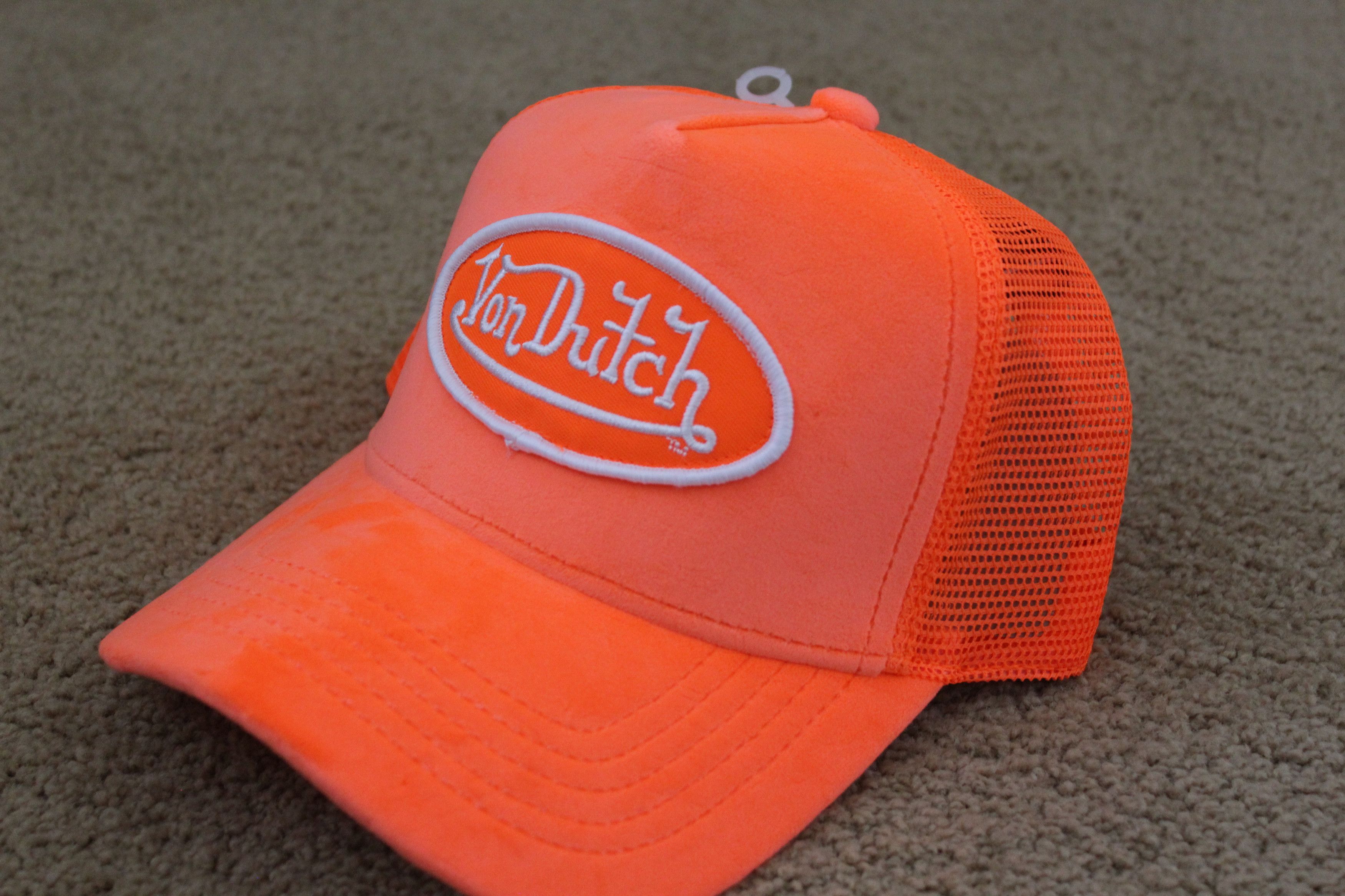 Von Dutch Neon Orange Velvet Trucker Grailed