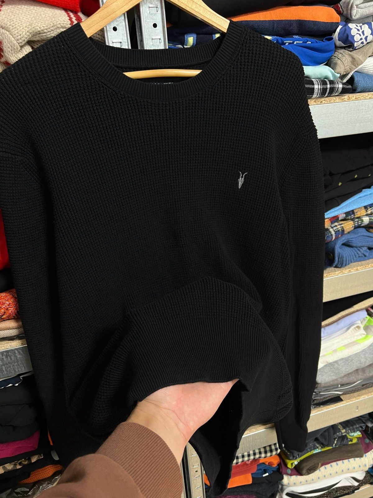 Allsaints × Designer Vintage Allsaints Jumper Sweater Waffle Knit Men’s Size L Size US L / EU 52-54 / 3 - 3 Thumbnail