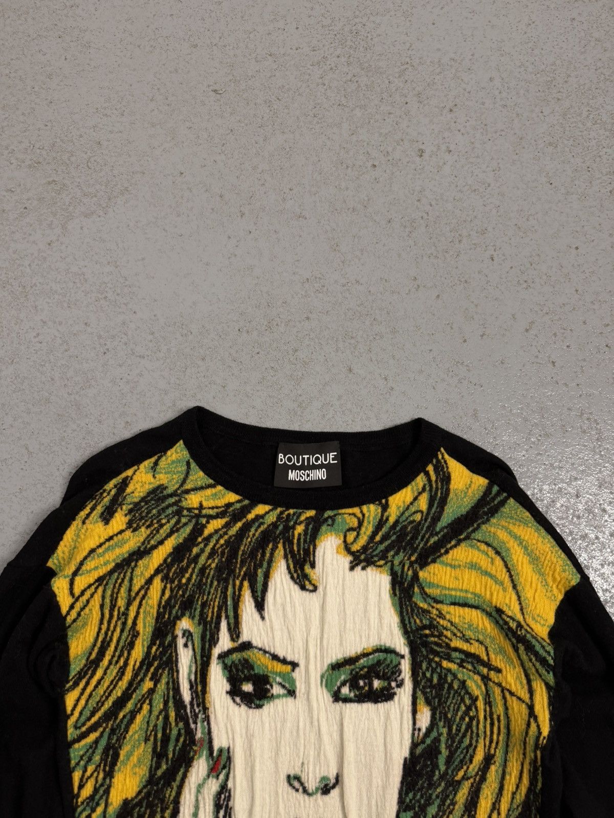 Moschino Vintage 00s Moschino Boutique Portrait Cable Knitted Sweater Size S / US 4 / IT 40 - 4 Thumbnail