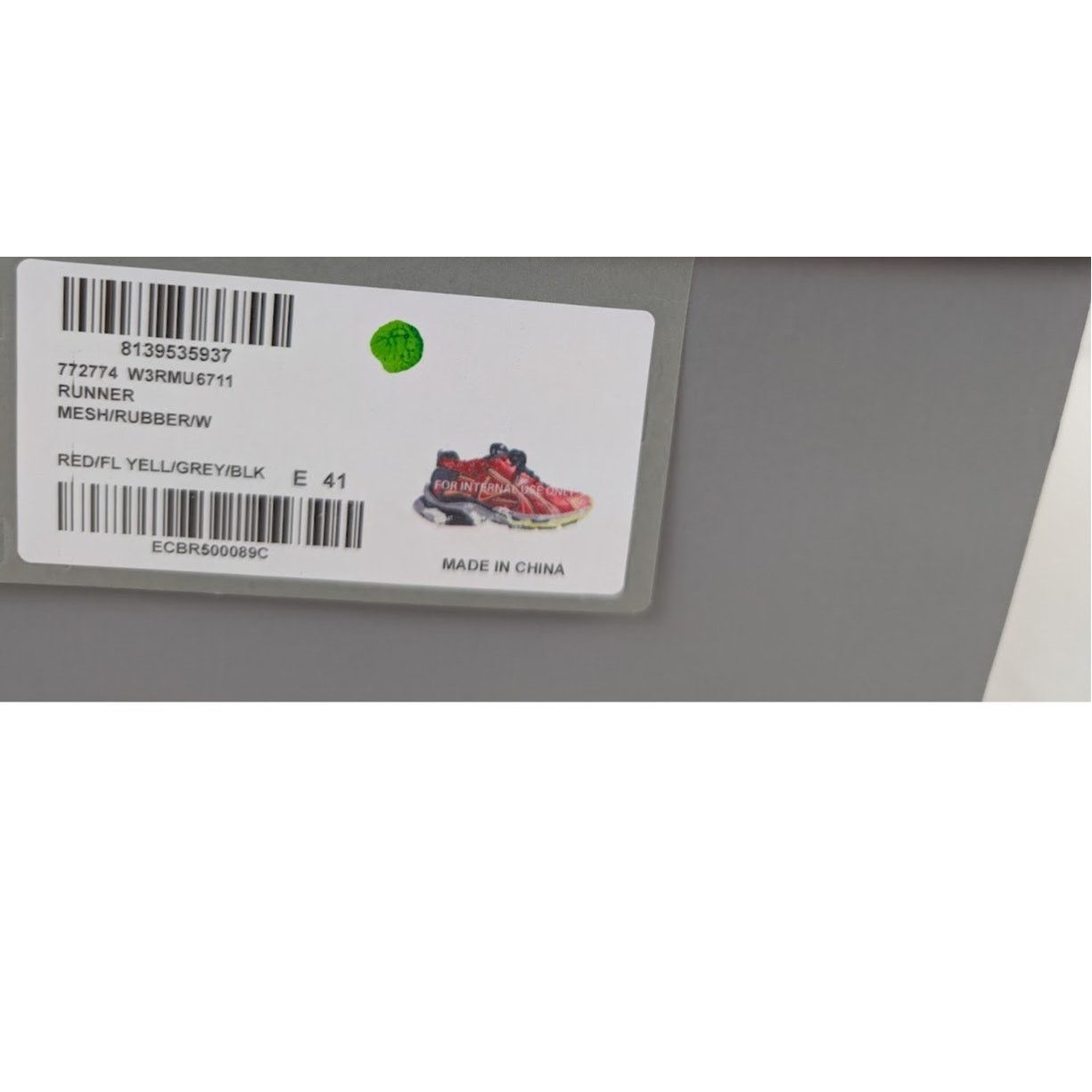 Balenciaga o1rshd1 Mesh Rubber Runner in Red/Yellow/Grey/Black Size US 8 / EU 41 - 23 Thumbnail