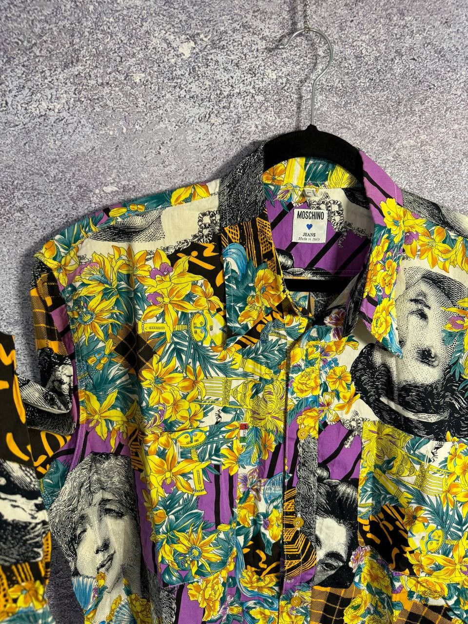 Designer × Moschino × Vintage Moschino Jeans Faces Shirt Men's Long Sleeve Shirt Vintage Size US L / EU 52-54 / 3 - 10 Thumbnail