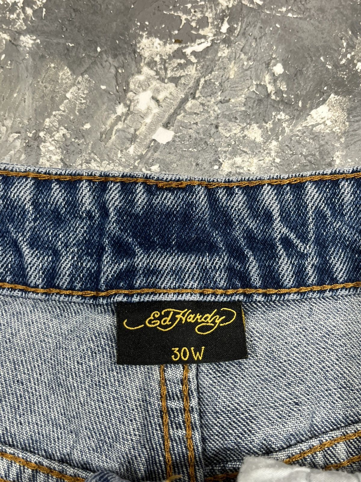 Ed Hardy Ed Hardy vintage denim pants jeans baggy big logo swag Size US 30 / EU 46 - 8 Thumbnail