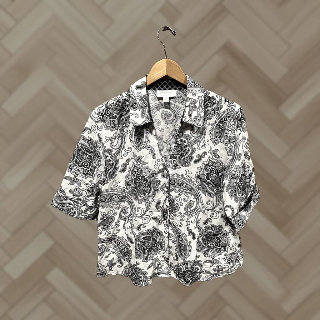 Coldwater Creek Coldwater Creek Womens Button-Up Blouse Paisley Pattern XL White Long Sleeve Shirt Womens XL White Paisley Button-Up Shirt Size XL / US 12-14 / IT 48-50 - 1 Thumbnail
