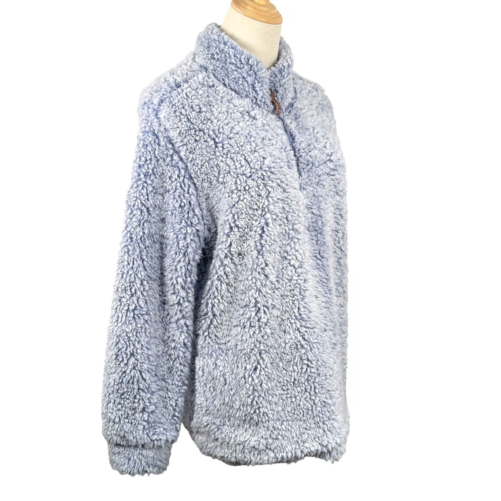 Weatherproof Weatherproof Vintage Pullover Sweatshirt L Blue Mock Neck Quarter Zip Fur Fleece Tops Ladies Weekend Comfort Casual Winter Fashion Size L / US 10 / IT 46 - 3 Thumbnail