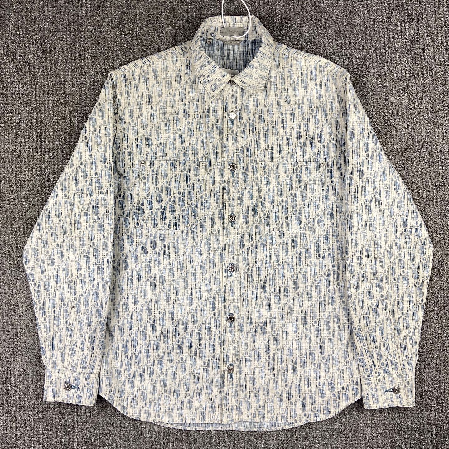 Dior DIOR Oblique Kasuri Cotton Shirt US S Size US S / EU 44-46 / 1 - 1 Thumbnail