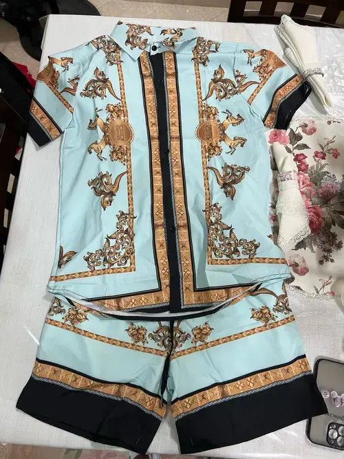Other Fashion Hawaiian Shirt Set Mens Printing Set Short Sleeve Size US L / EU 52-54 / 3 - 4 Thumbnail