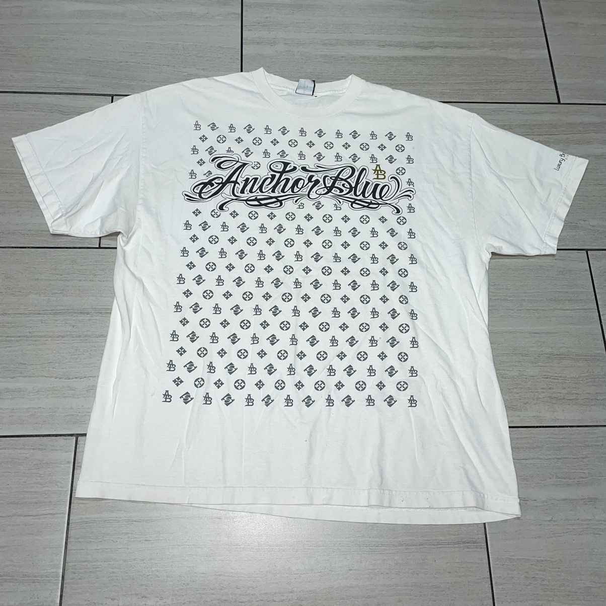 Anchor Blue × Vintage Anchor Blue LV Flip Logo T-shirt Size US XL / EU 56 / 4 - 1 Thumbnail