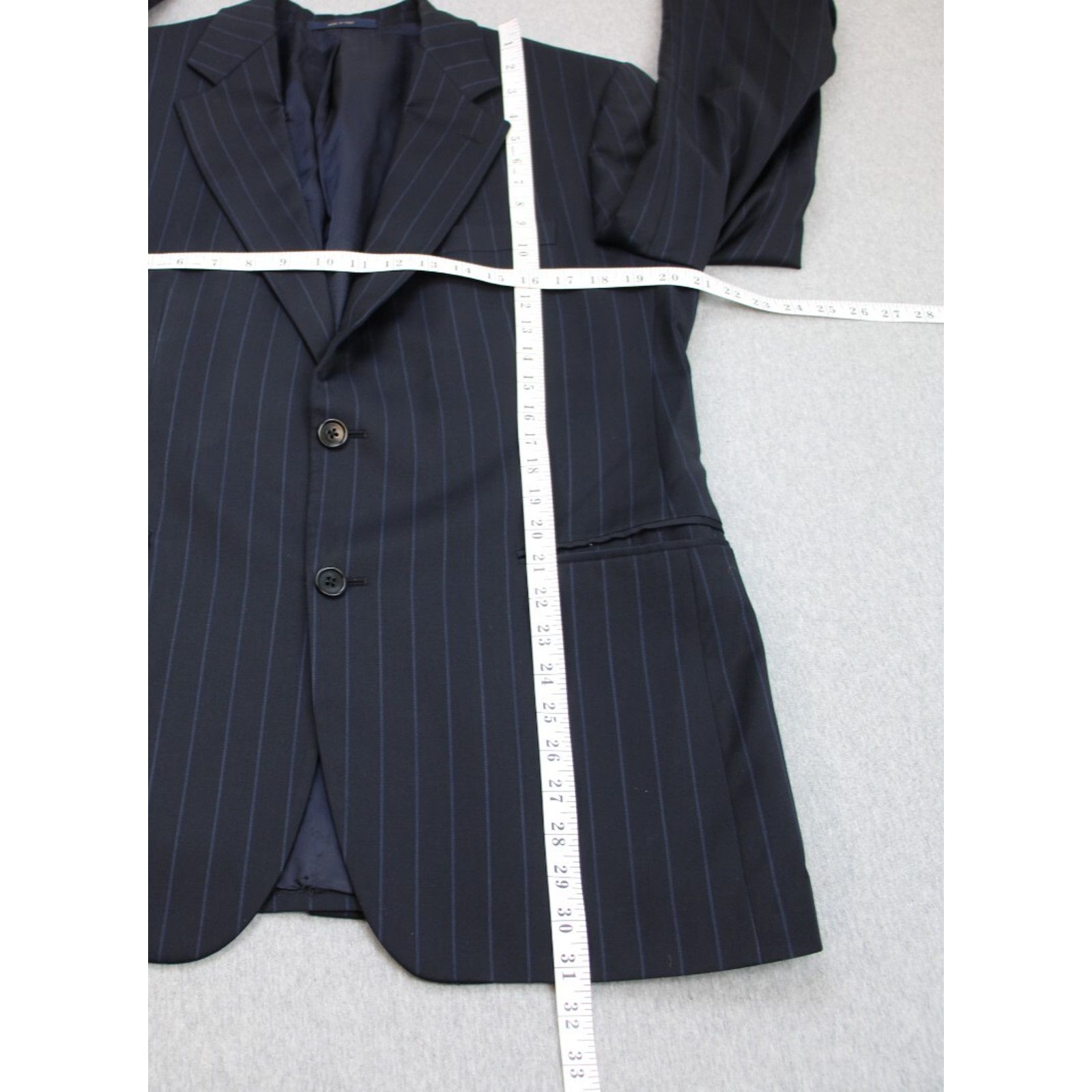 Brooks Brothers Brooks Brothers Suit Blazer Mens 40R Navy Blue Striped Wool Size 40R - 11 Thumbnail