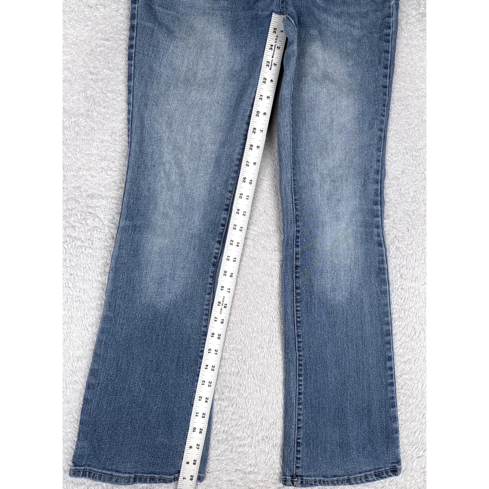 Vintage No Boundaries Jeans Juniors Bootcut 7 Blue Medium Wash Mid Rise Stretch 26x30 Womens Denim Pants Regular Jeans Size 28" / US 6 / IT 42 - 7 Thumbnail