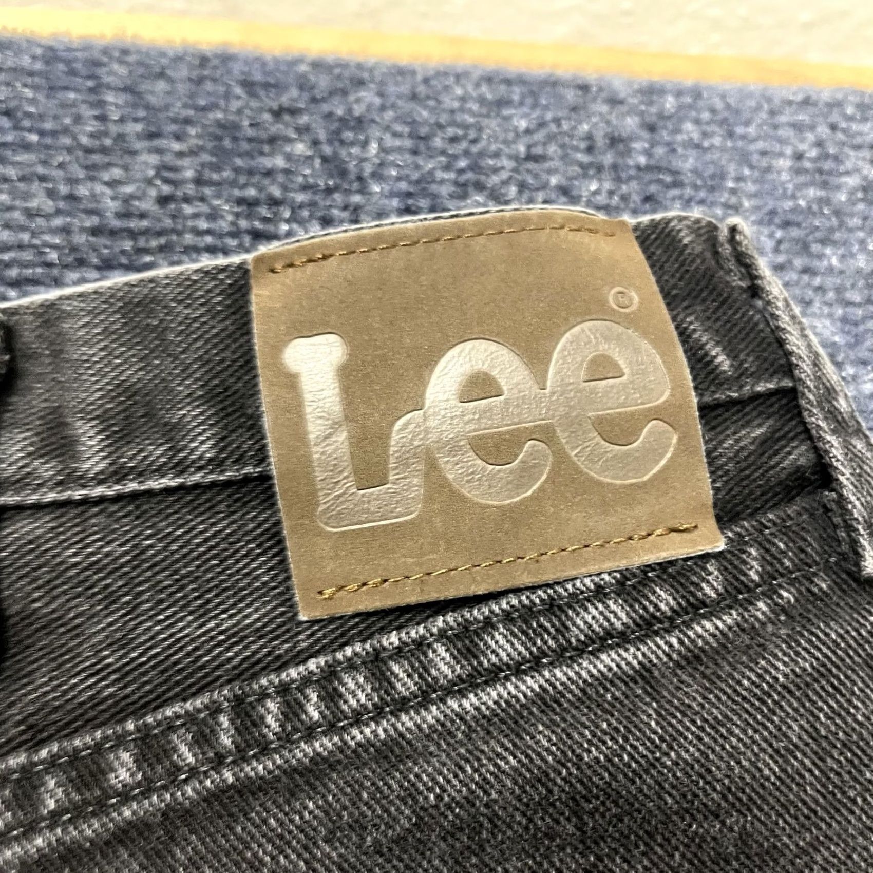Lee Lee Jeans Mens Large Gray Black Denim Straight Leg Relaxed Fit Pants Size US 33 - 4 Thumbnail