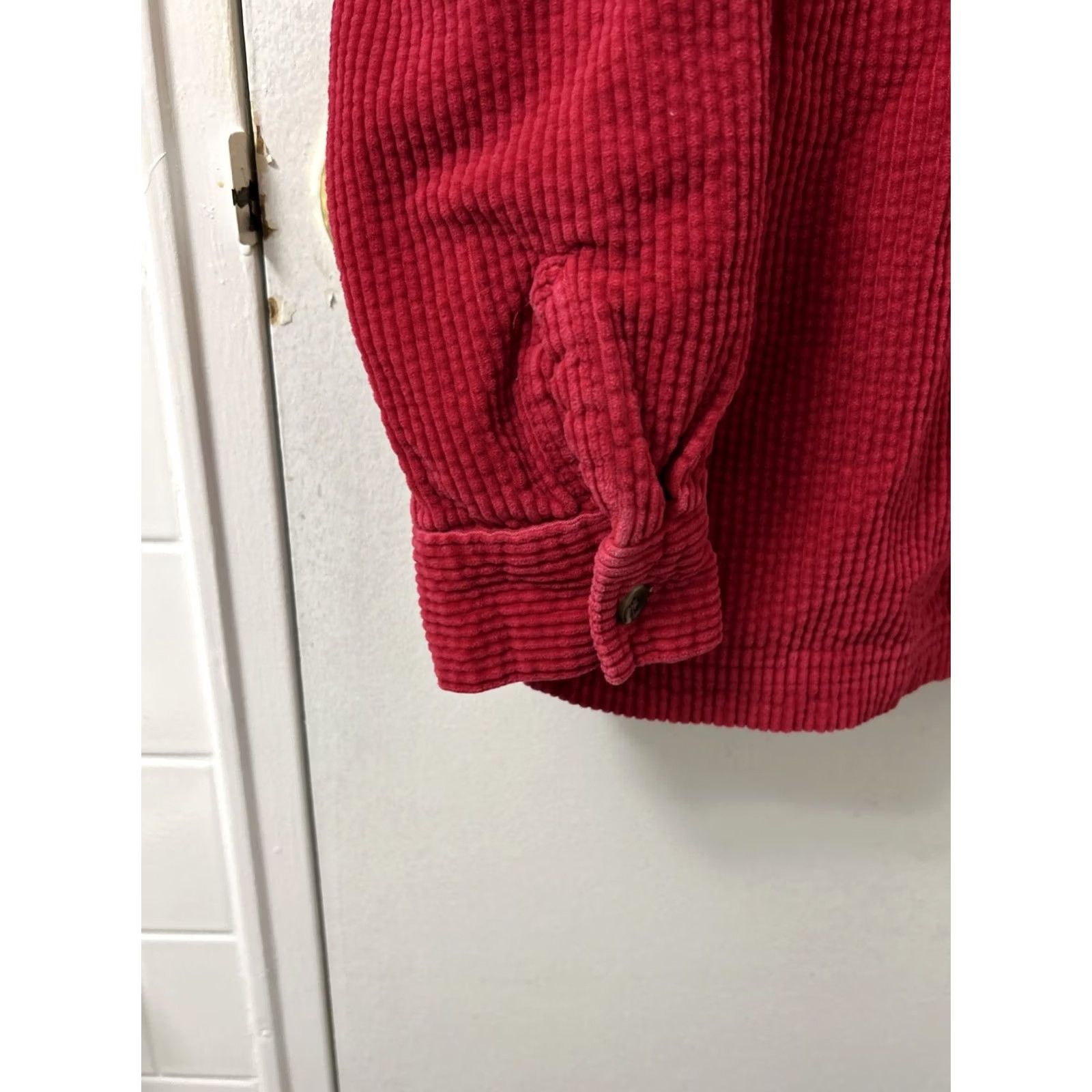 Vintage L.L. Bean Corduroy Shirt Womens XS Red Plaid Lined Button Down L/S Basic Casual Workwear Shirt Mens Girls Size XS / US 0-2 / IT 36-38 - 6 Thumbnail