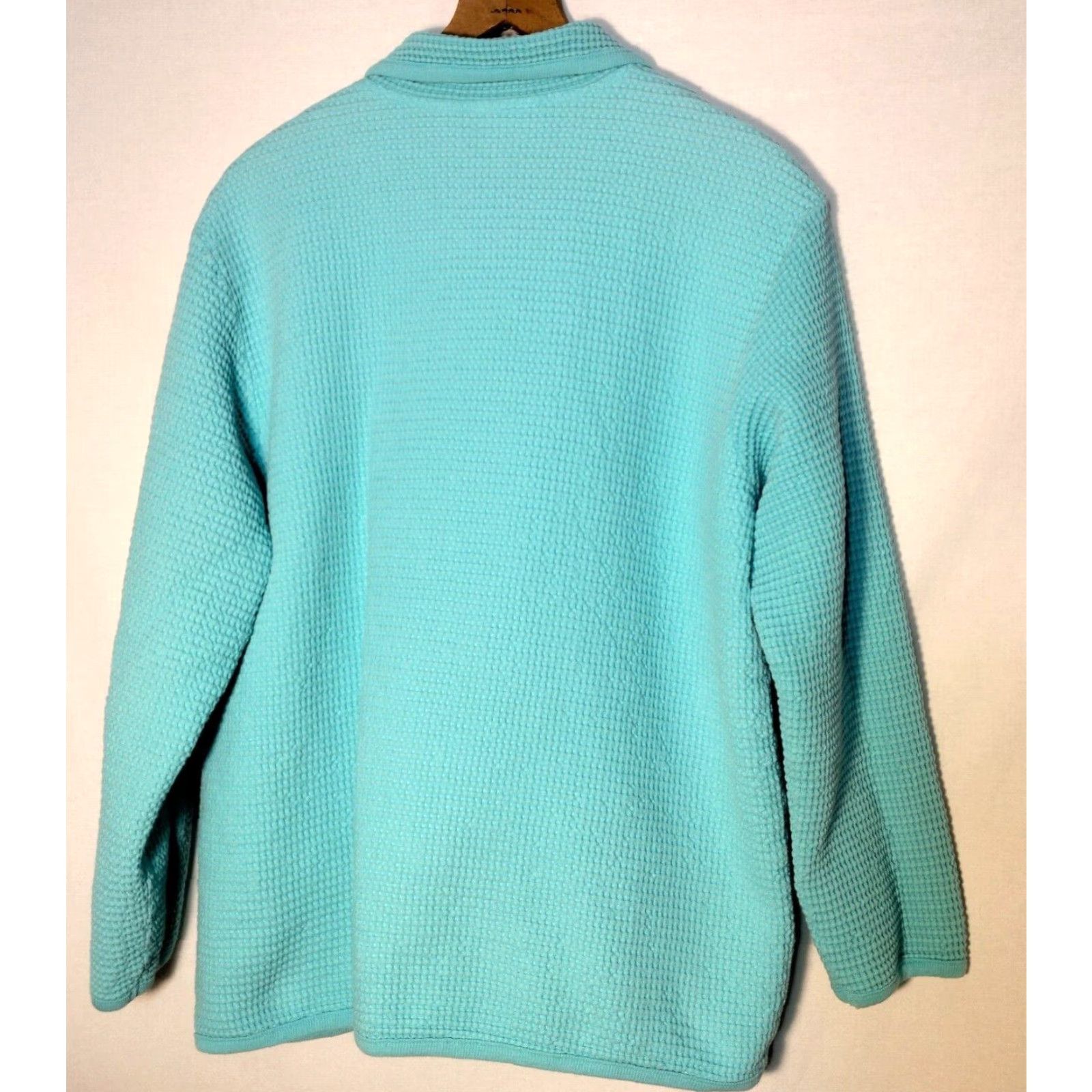 Vintage VINTAGE Focus Waffle Cotton Button-Up Shirt Women M Blue Coastal Grandma Fall Spring Summer USA Size M / US 6-8 / IT 42-44 - 2 Thumbnail
