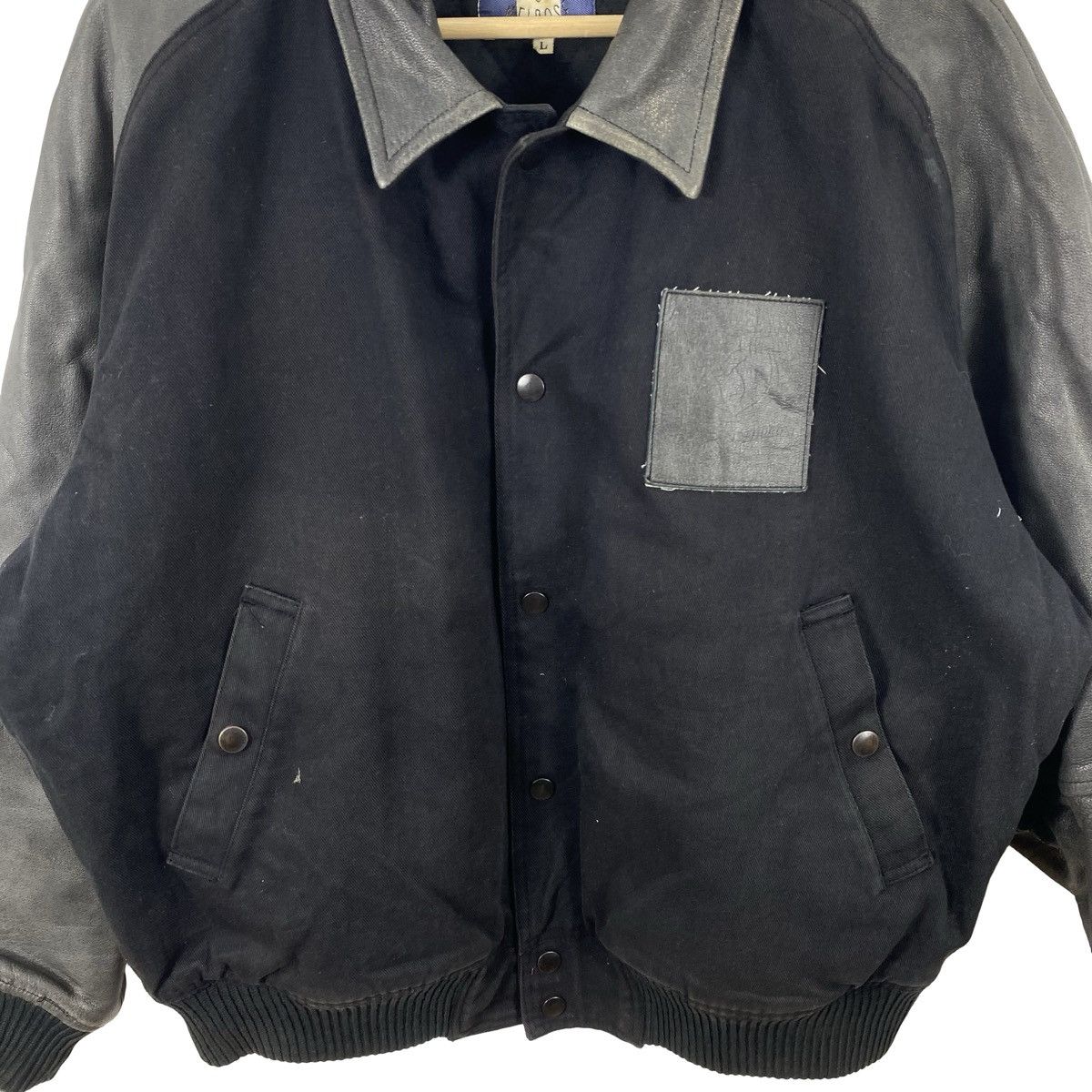 Vintage Vintage M.E.N.C Melrose Leather Sleeve Varsity Bomber Size US L / EU 52-54 / 3 - 6 Thumbnail