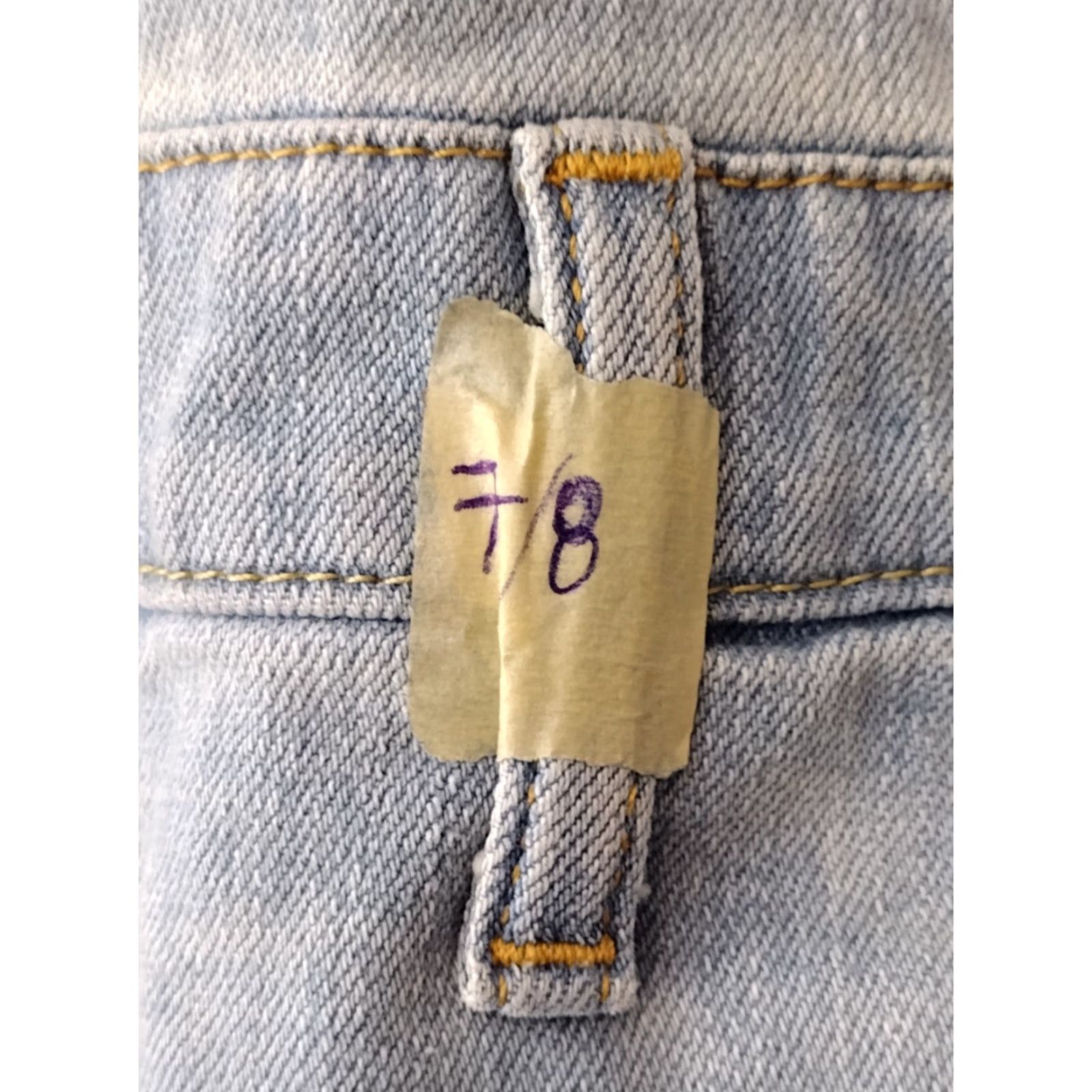 Denime Coveralls Women's 7/8 Blue Distressed Bib Light Wash Denim Shirt? Size 27" / US 4 / IT 40 - 7 Thumbnail