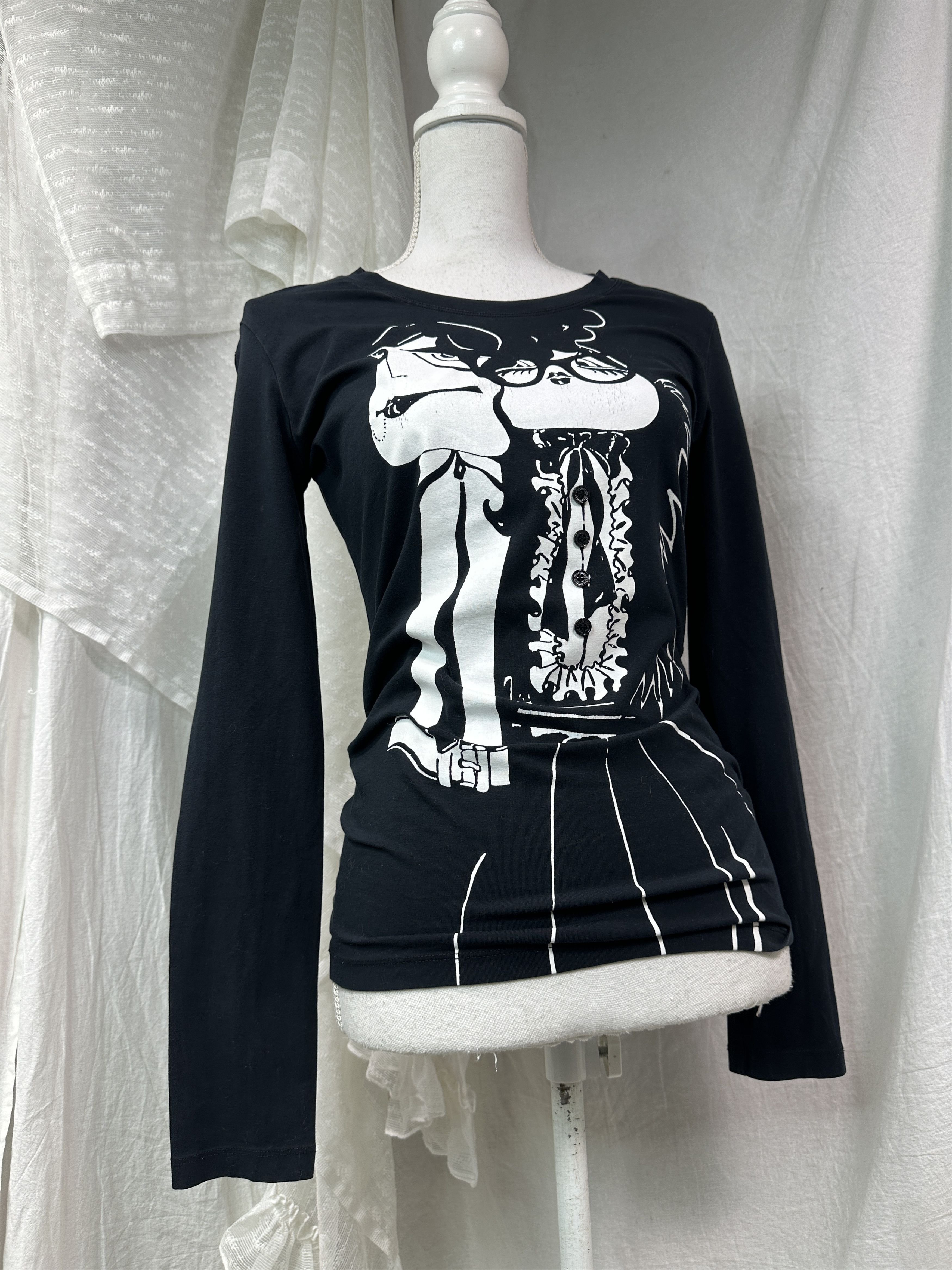 Moschino Vintage Streetwear Moschino Printed Longsleeve 00s Size M / US 6-8 / IT 42-44 - 1 Thumbnail