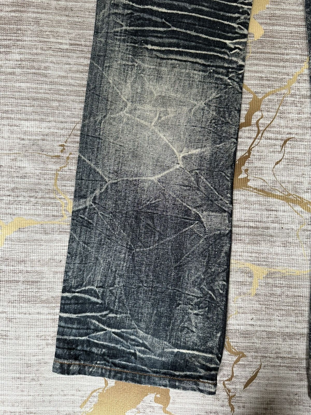 Tornado Mart FLARE Black Barcara Distressed Claw Marks Design Denim Size US 30 / EU 46 - 13 Thumbnail