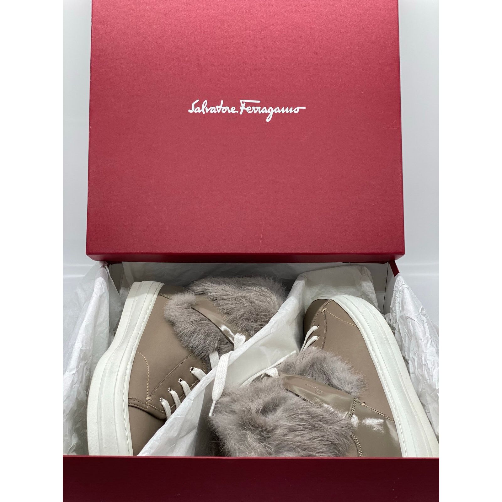Salvatore Ferragamo Salvatore Ferragamo Nisia Grey Fur Sneakers sz. 5.5 US Size US 5.5 / IT 35.5 - 8 Thumbnail