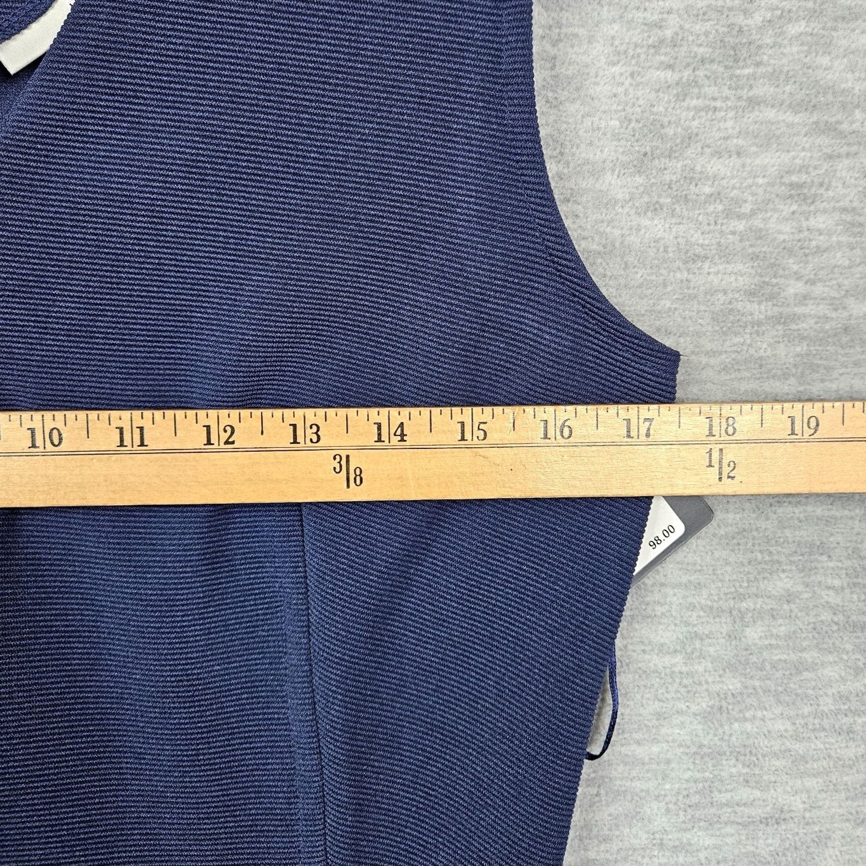Vintage Halogen Dress Sleeveless Navy Blue Fit & Flare V-Neck Zipper Size M NEW Women Casual Short Above the Knee Size M / US 6-8 / IT 42-44 - 5 Thumbnail