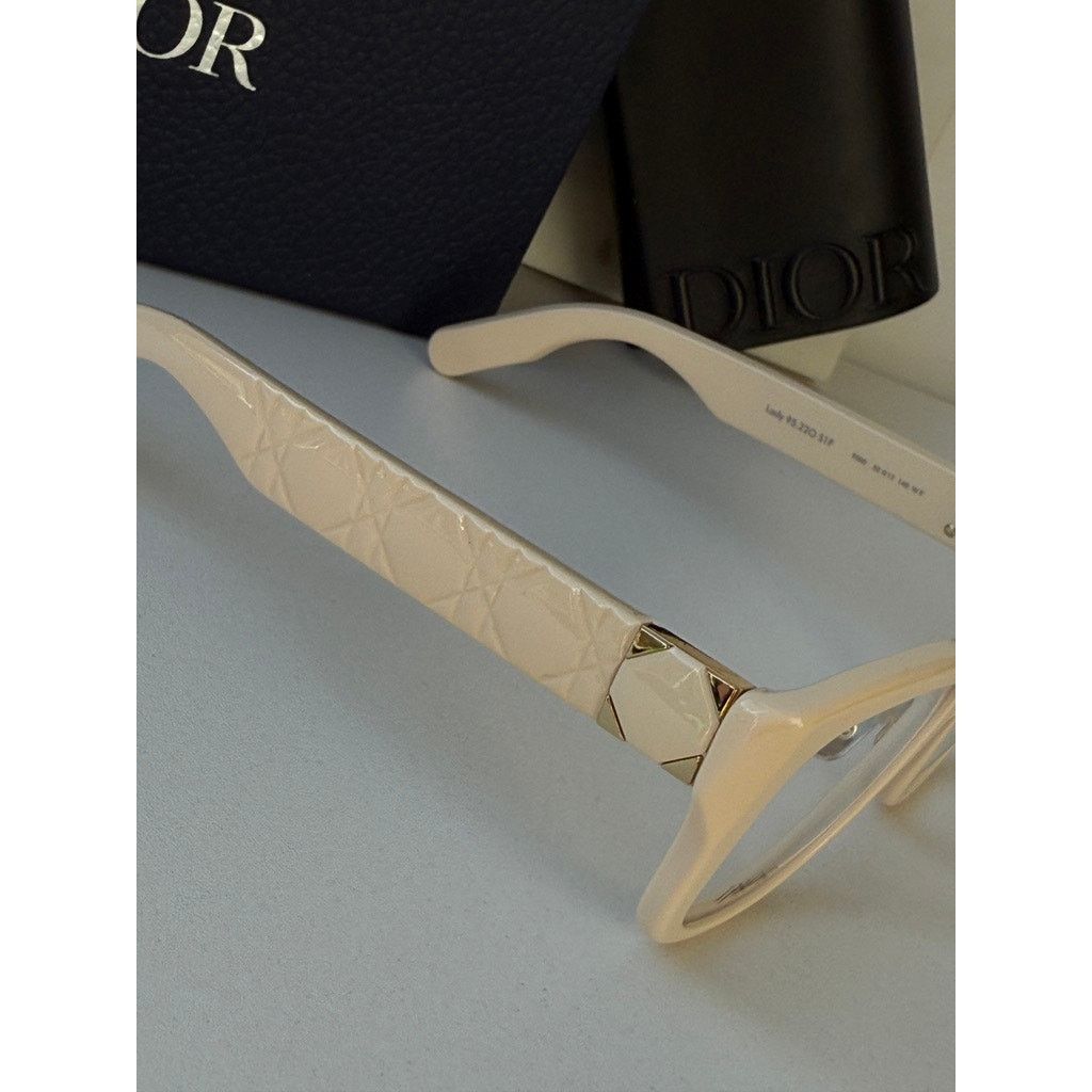 Dior NEW Dior Lady 95.22O S1F Eyeglasses Frames in Ivory White Size ONE SIZE - 5 Thumbnail