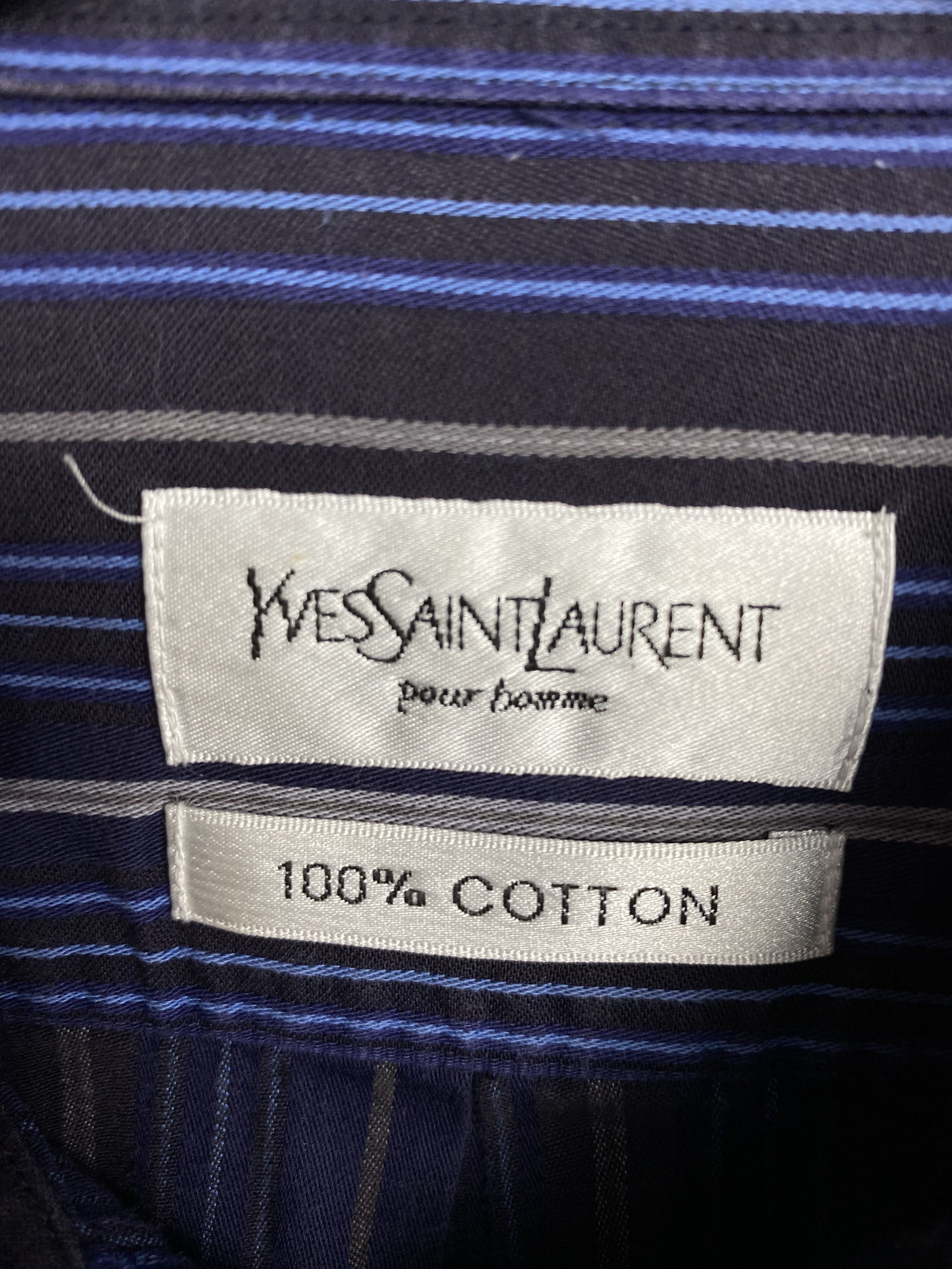 Yves Saint Laurent Yves Saint Laurent YSL Mens Long Sleeve Striped Shirt Size US L / EU 52-54 / 3 - 5 Thumbnail