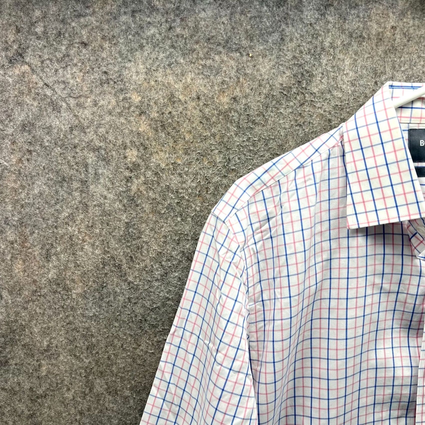 Bonobos Bonobos Shirt Mens 16/34 White Button-Down Wrinkle Preppy Dress Slim Windowpane Check Long Sleeve Button-Up Collared Size 42R - 3 Thumbnail