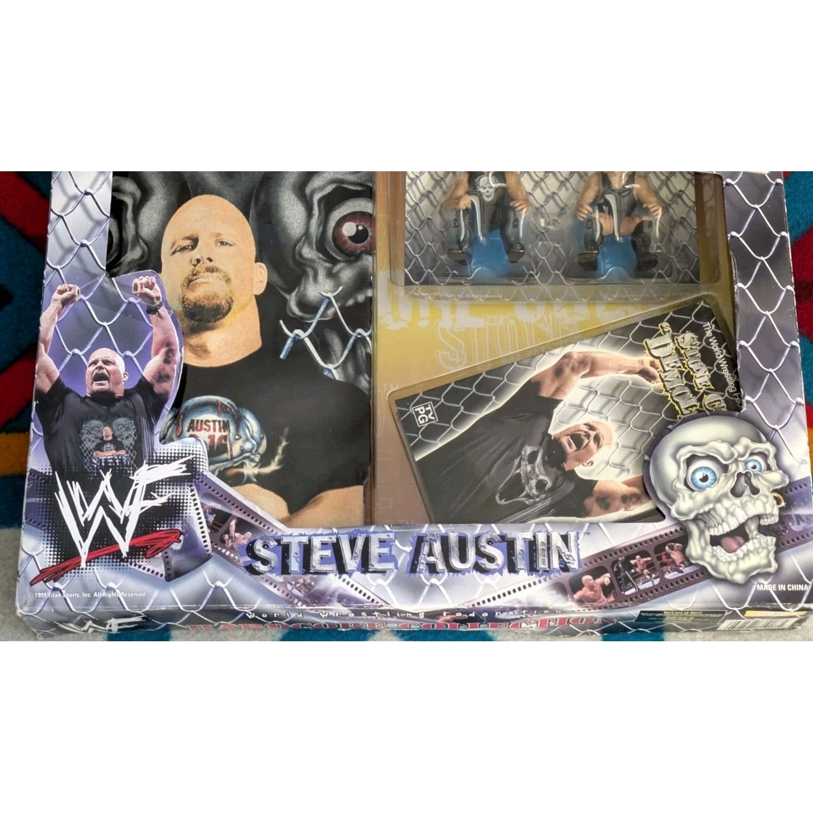 Vintage VINTAGE WWF Stone Cold T Shirt Action Figure DVD 1999 NEW Size US M / EU 48-50 / 2 - 3 Thumbnail