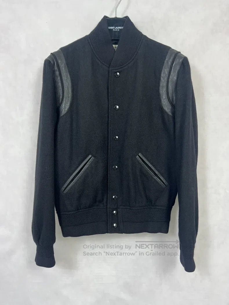 Saint Laurent Paris Saint Laurent Paris Black Warrior Leather Baseball Jacket Size US S / EU 44-46 / 1 - 1 Thumbnail