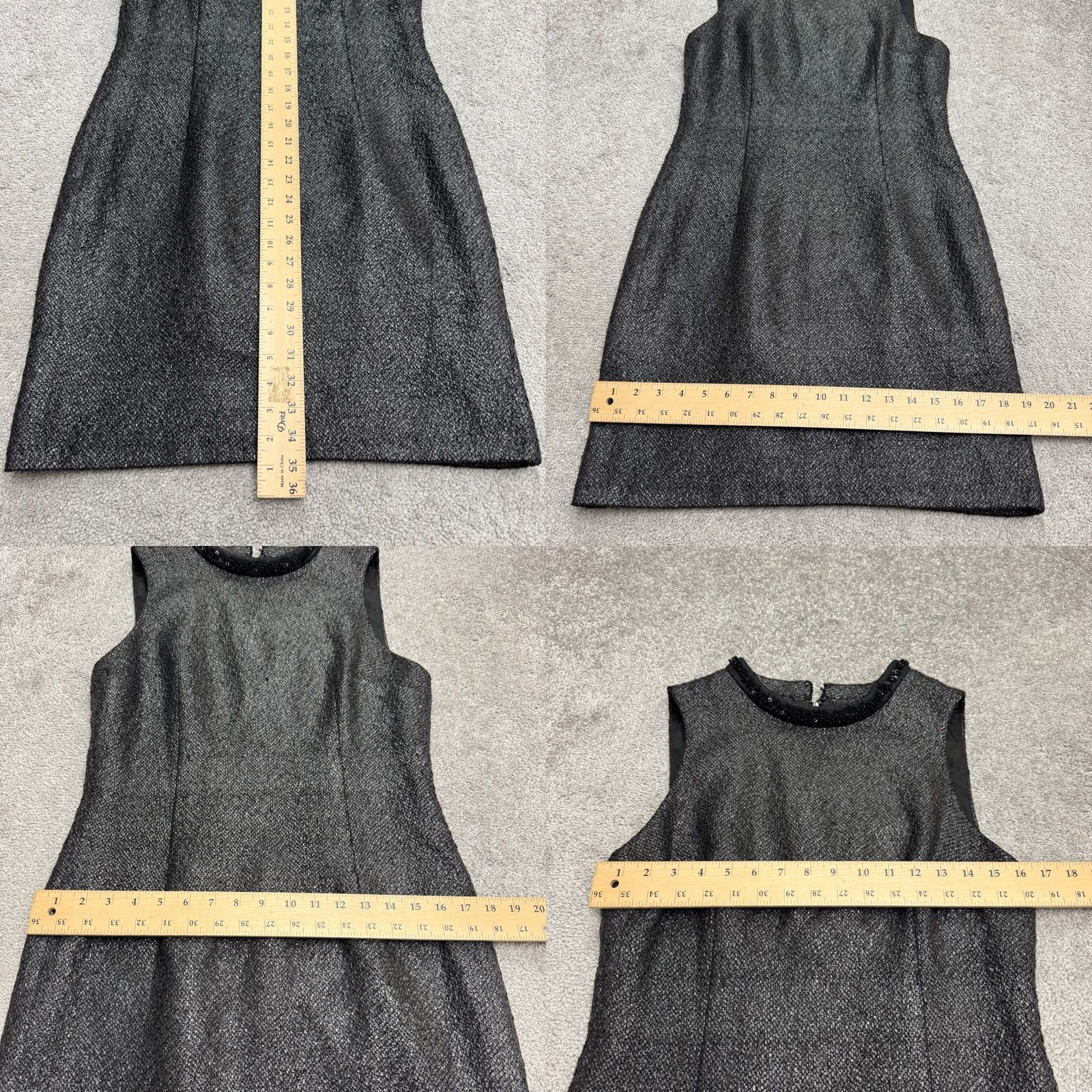 Vintage Marc New York Metallic Beaded Embellished Midi Sheath Dress Women 8 Black Silver Size M / US 6-8 / IT 42-44 - 9 Thumbnail