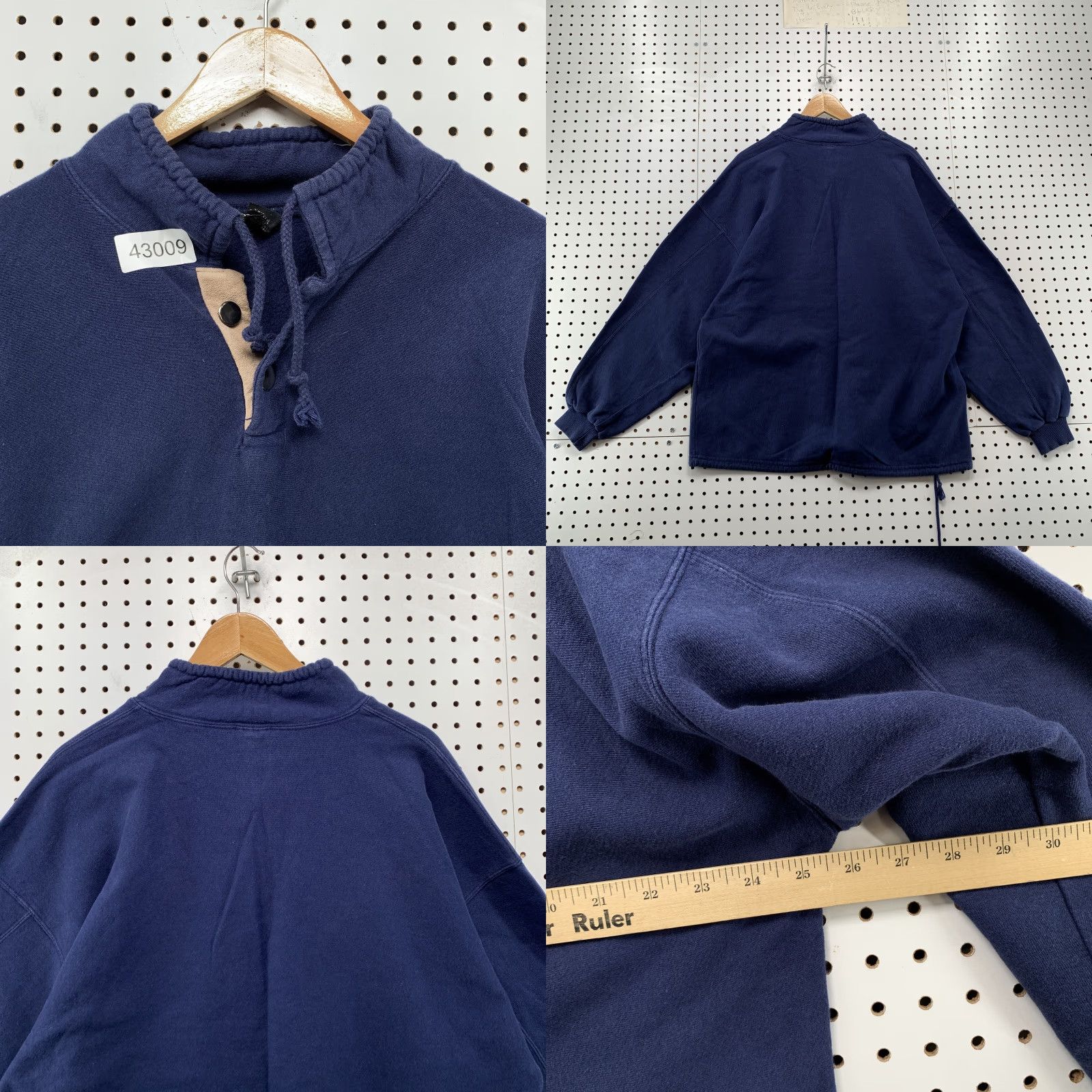 SANSEGAL Sweatshirt Navy Blue Long Sleeve M USA Jackson Hole Wyoming Crew Neck 100% Cotton Mens Sweatshirt 90s? (avoid adding false decade)