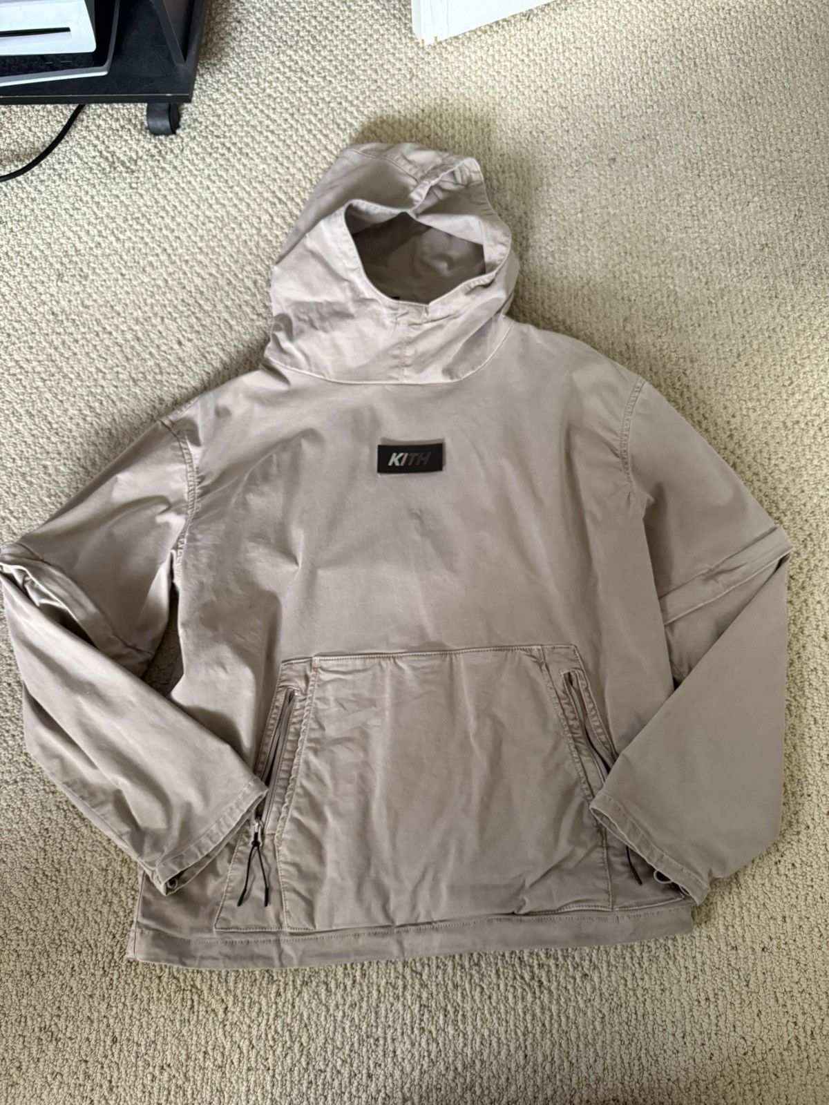 Kith KITH Medium Beige Zip Hoodie Logo Velcro Jacket Size US M / EU 48-50 / 2 - 1 Thumbnail